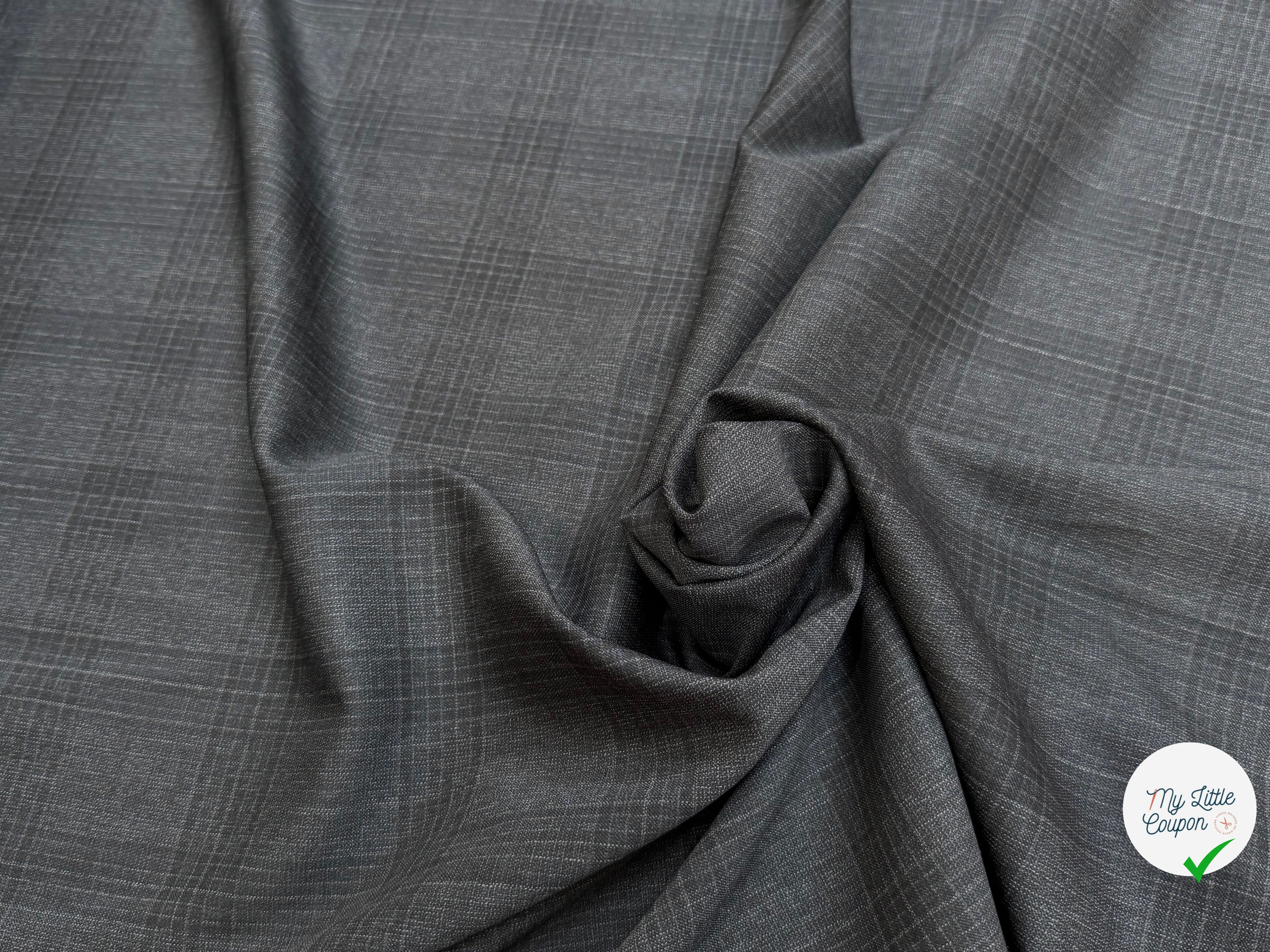 DRAPERIE 100% LAINE VIERGE ÉLÉGANTE À CARREAUX ANTHRACITE - My Little Coupon