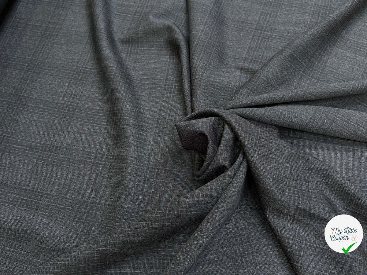 DRAPERIE 100% LAINE VIERGE ÉLÉGANTE À CARREAUX ANTHRACITE - My Little Coupon