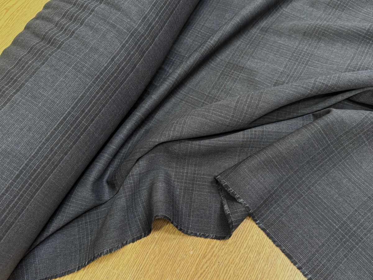 DRAPERIE 100% LAINE VIERGE ÉLÉGANTE À CARREAUX ANTHRACITE - My Little Coupon