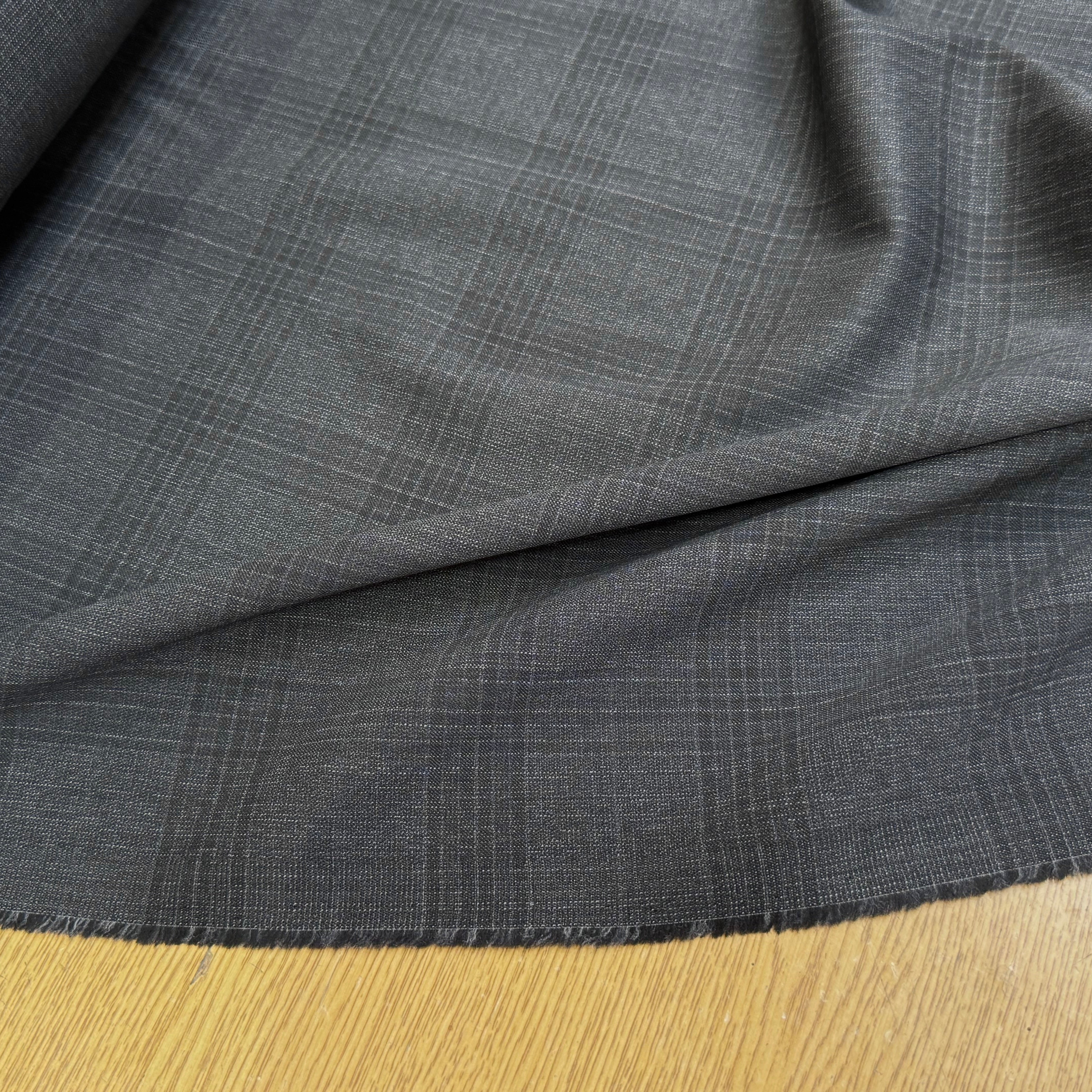DRAPERIE 100% LAINE VIERGE ÉLÉGANTE À CARREAUX ANTHRACITE - My Little Coupon