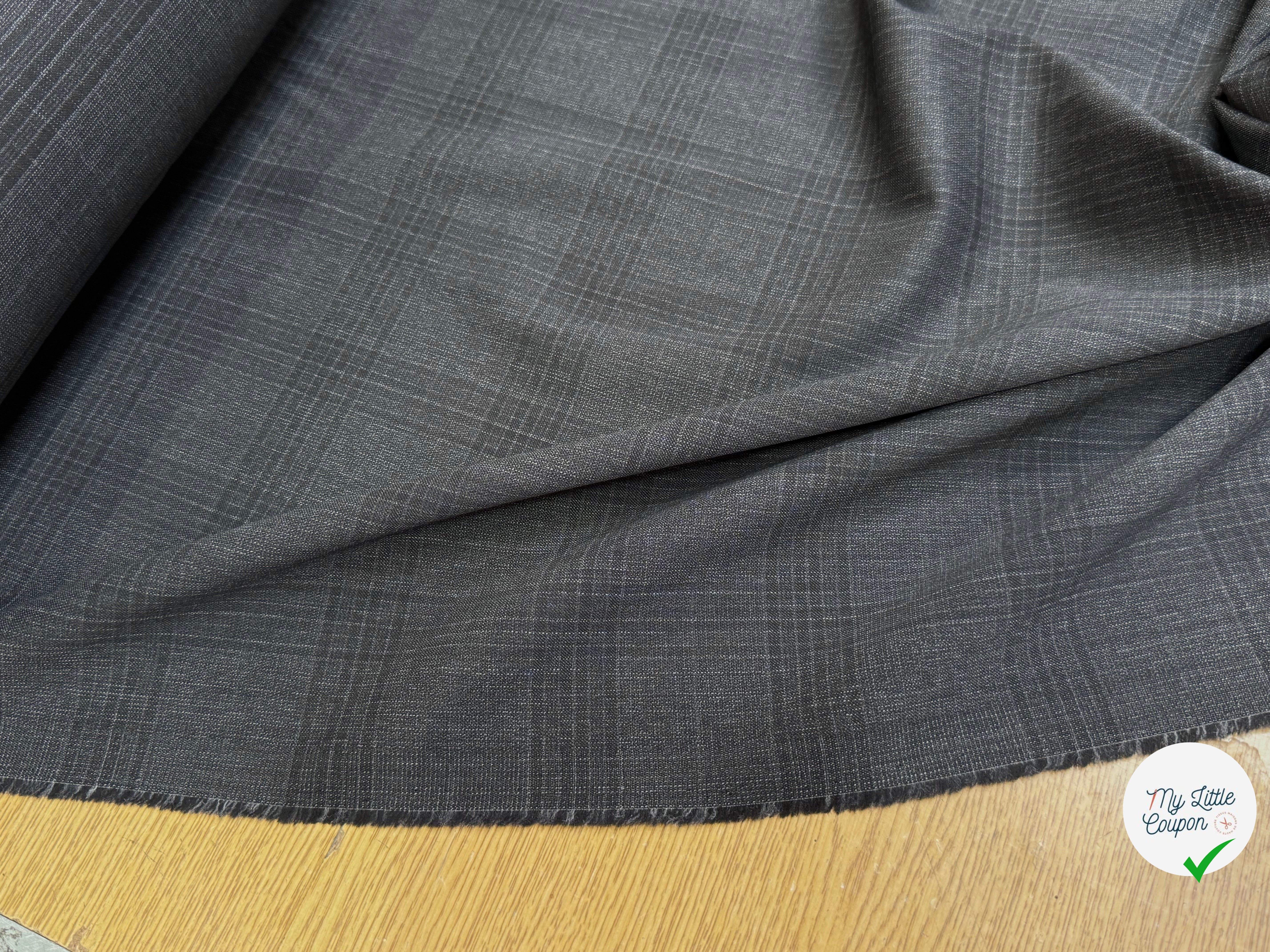 DRAPERIE 100% LAINE VIERGE ÉLÉGANTE À CARREAUX ANTHRACITE - My Little Coupon