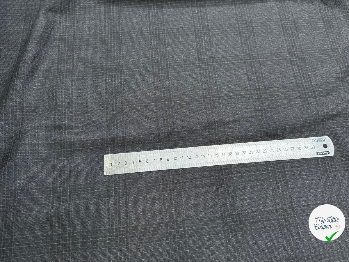 DRAPERIE 100% LAINE VIERGE ÉLÉGANTE À CARREAUX ANTHRACITE - My Little Coupon