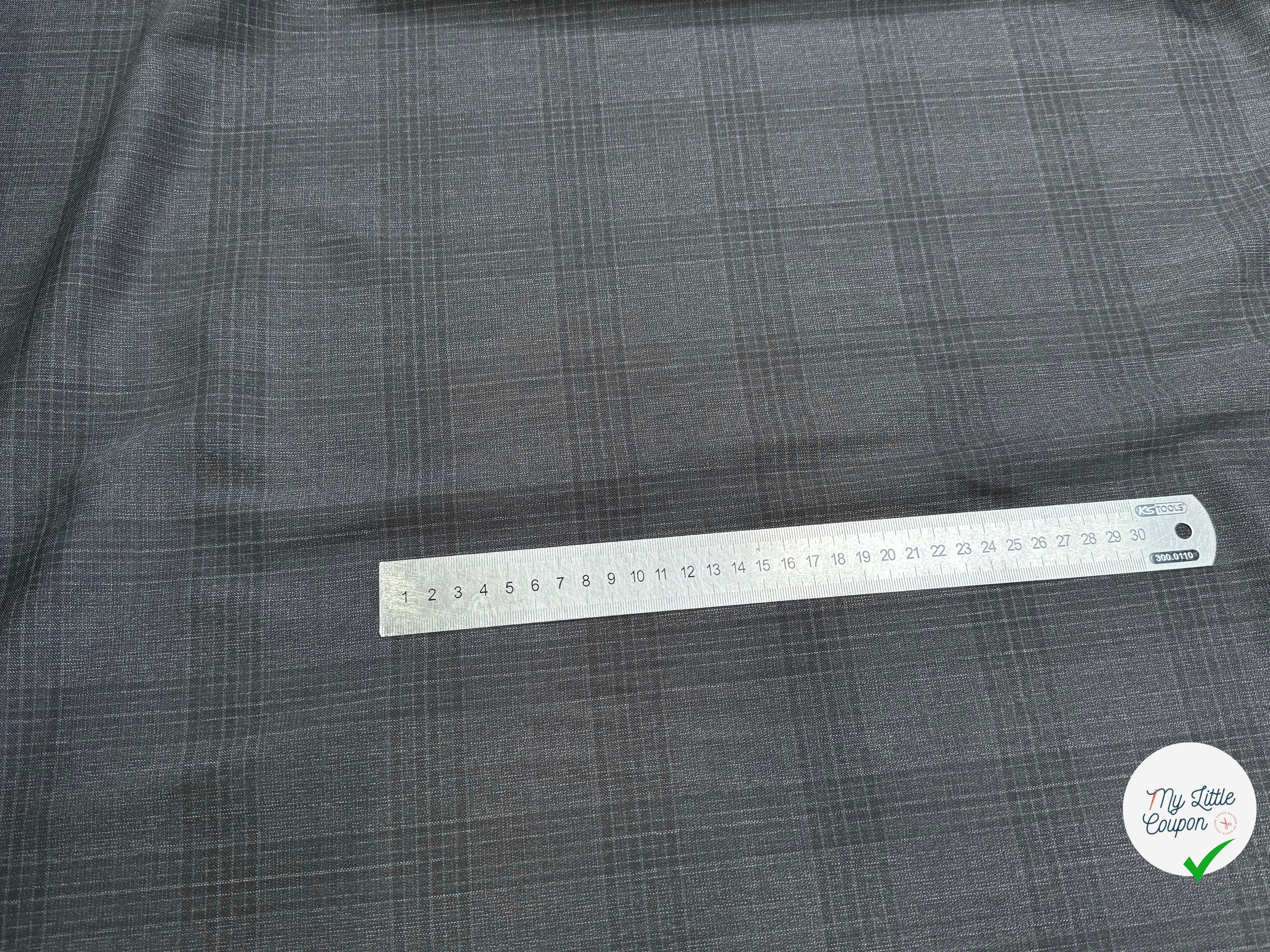 DRAPERIE 100% LAINE VIERGE ÉLÉGANTE À CARREAUX ANTHRACITE - My Little Coupon