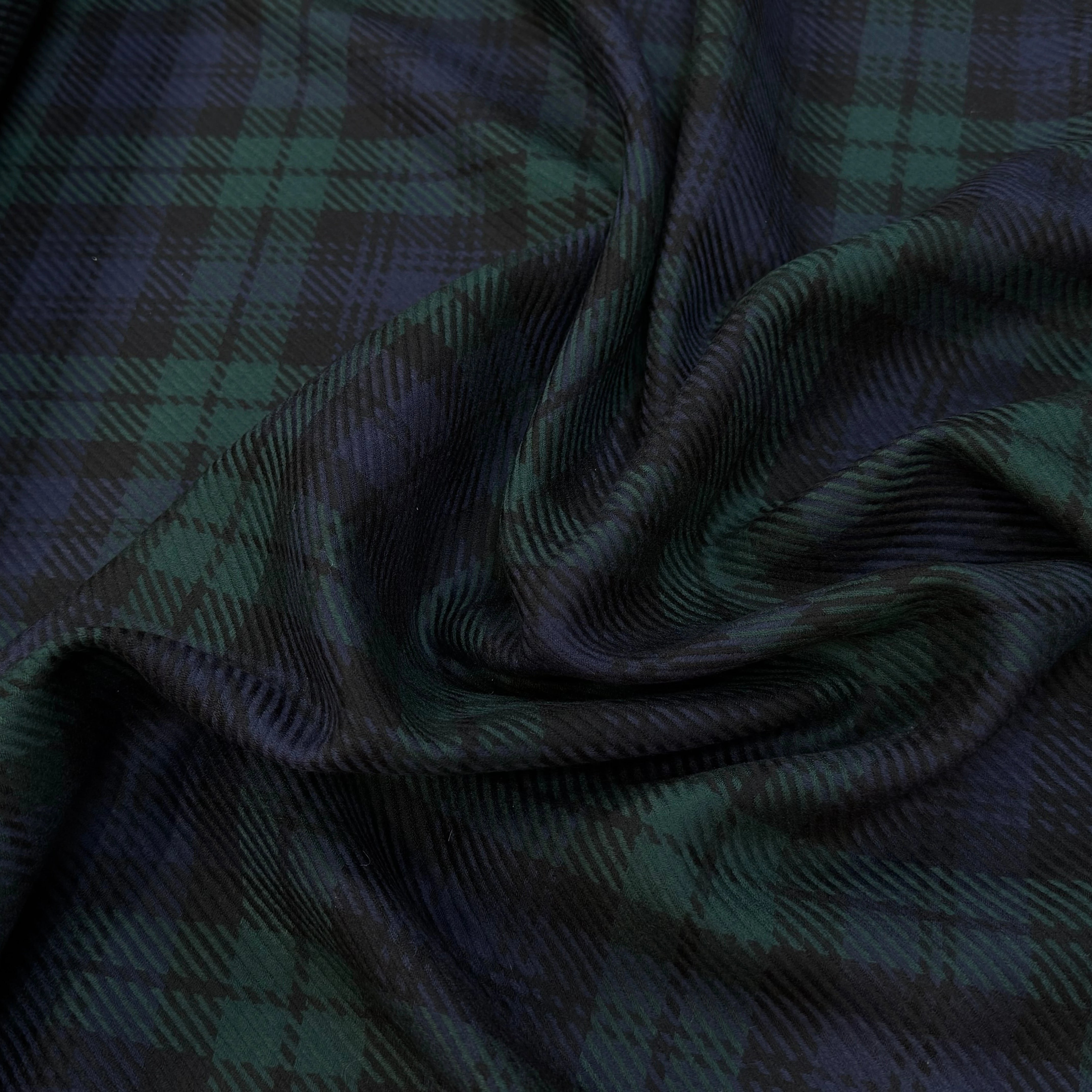 DRAPERIE 100% LAINE VIERGE SCOTLAND STYLE BLEU VERT - My Little Coupon