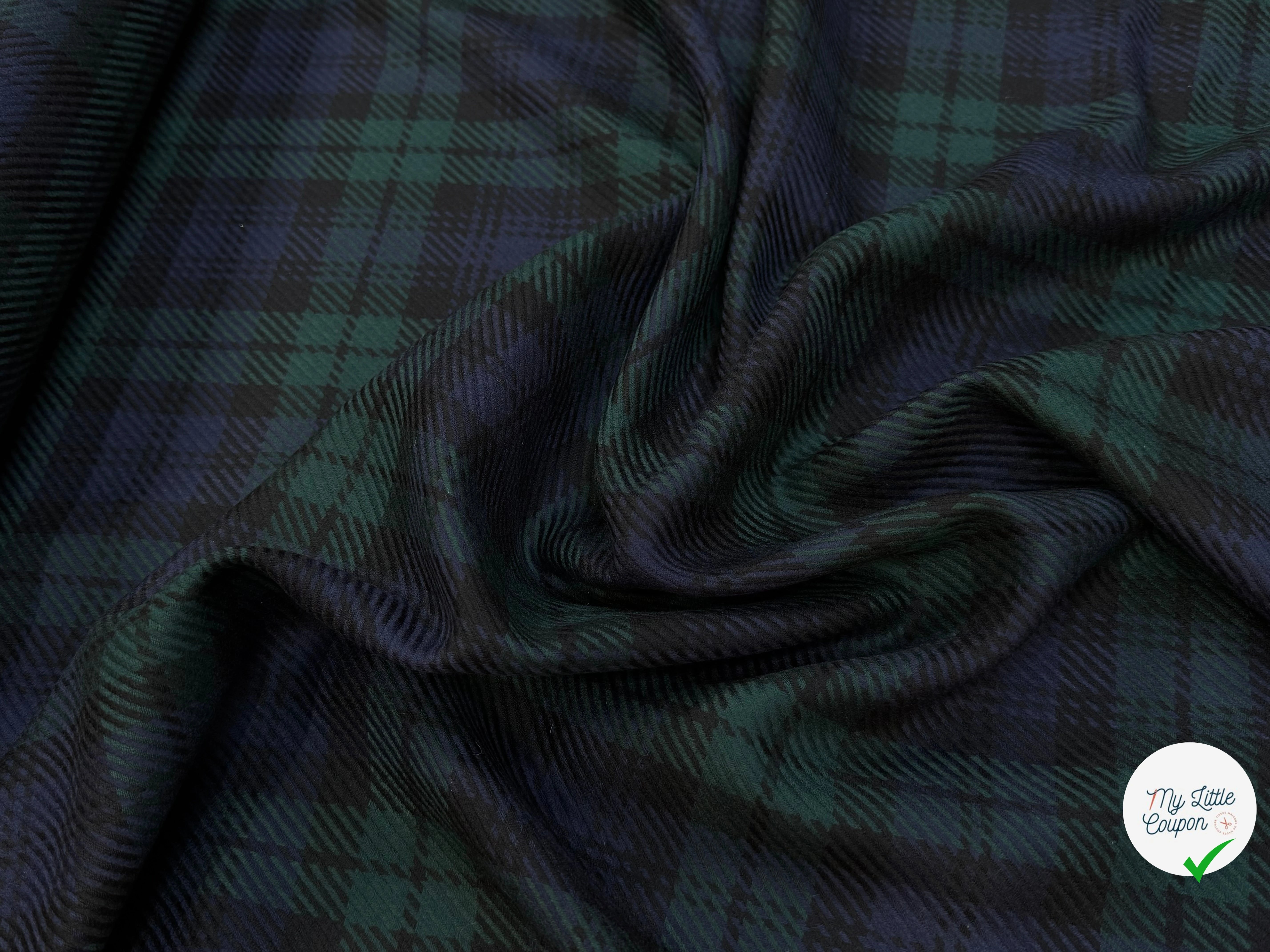 DRAPERIE 100% LAINE VIERGE SCOTLAND STYLE BLEU VERT - My Little Coupon