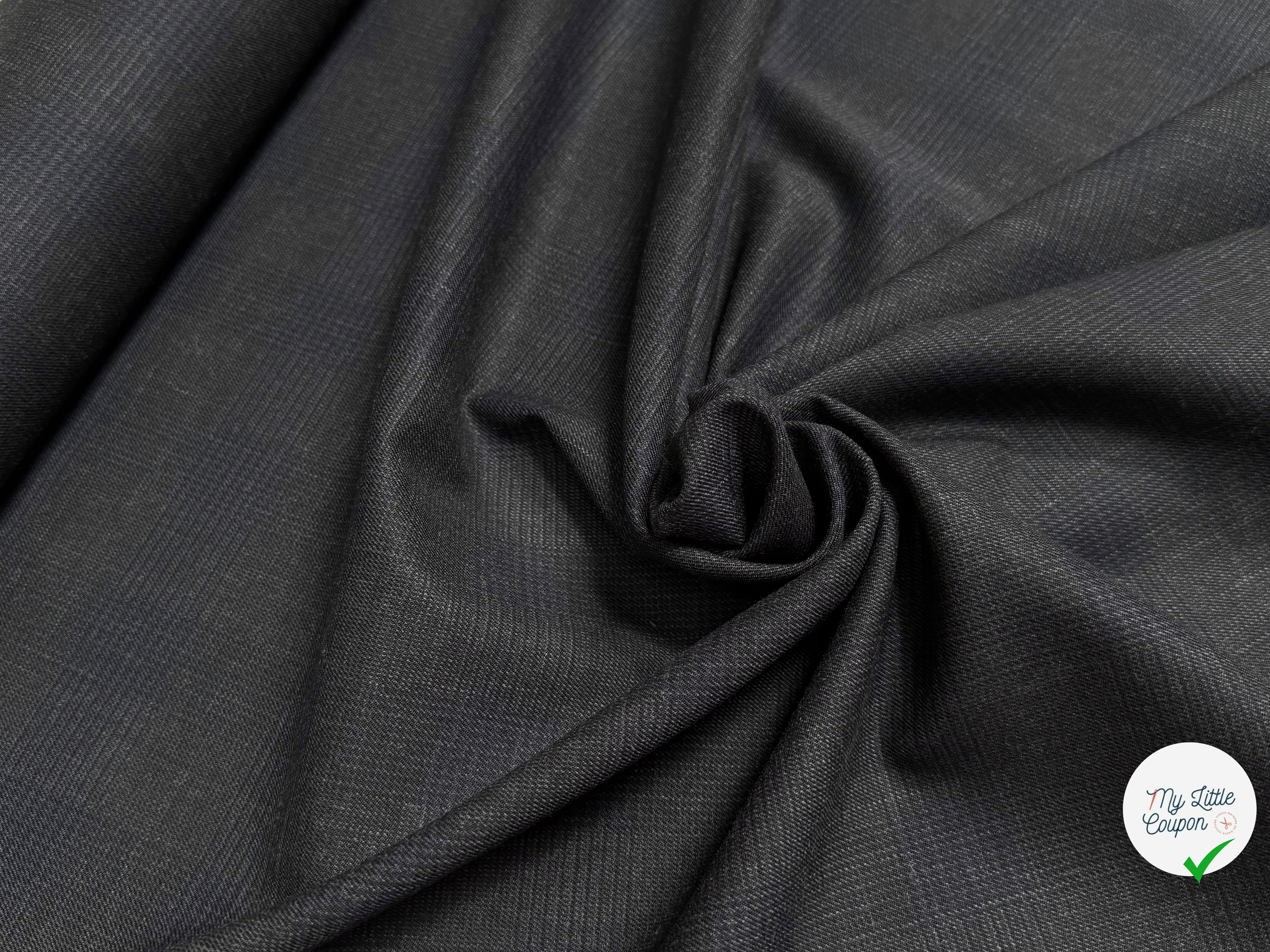DRAPERIE 50% LAINE VIERGE TRÈS BELLE TENUE CARREAUX BLEU GRIS DEPERLANTE - My Little Coupon