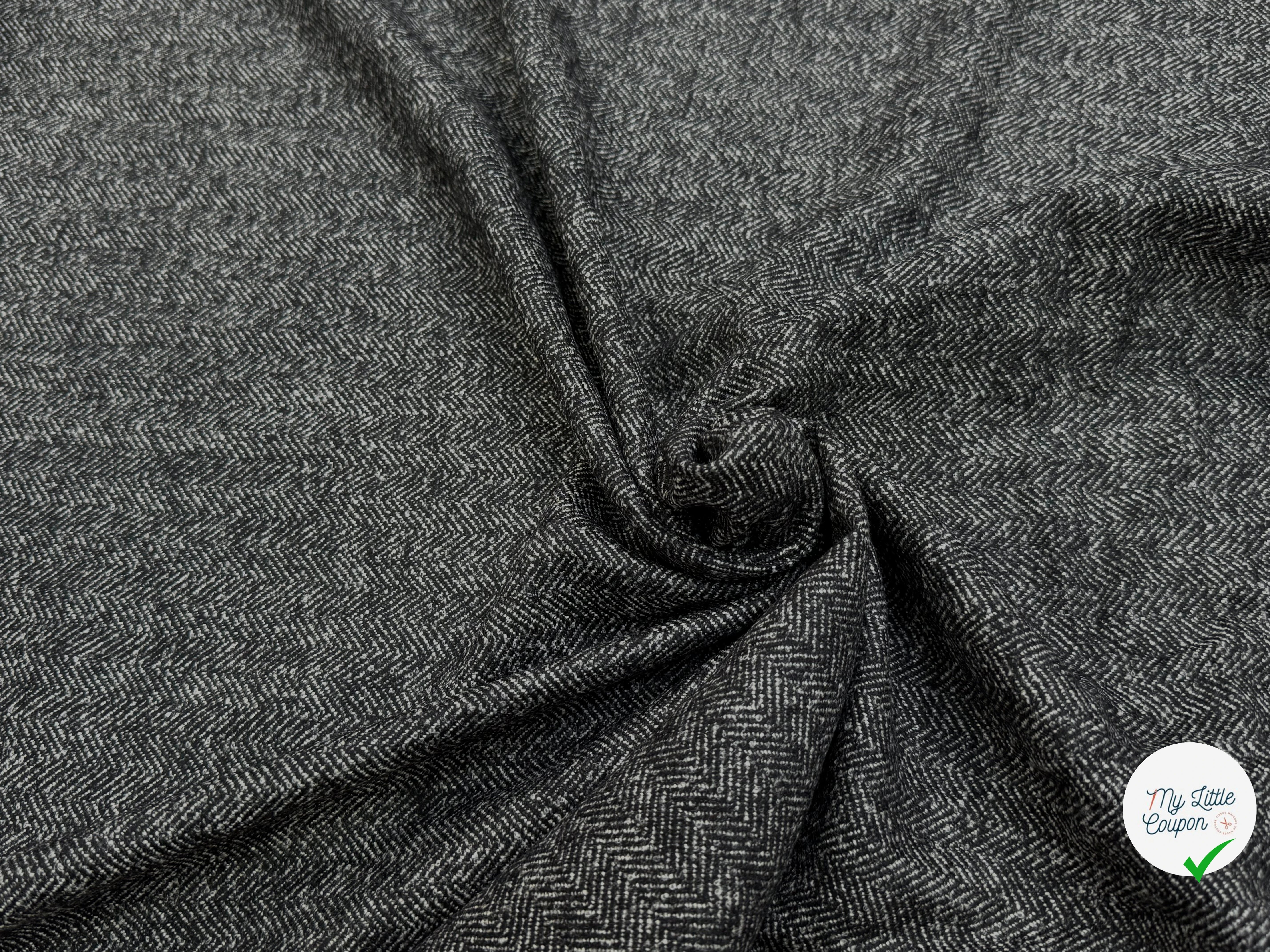 DRAPERIE CHEVRON DE LAINE GRIS CHINÉ TOUCHER DOUX - My Little Coupon