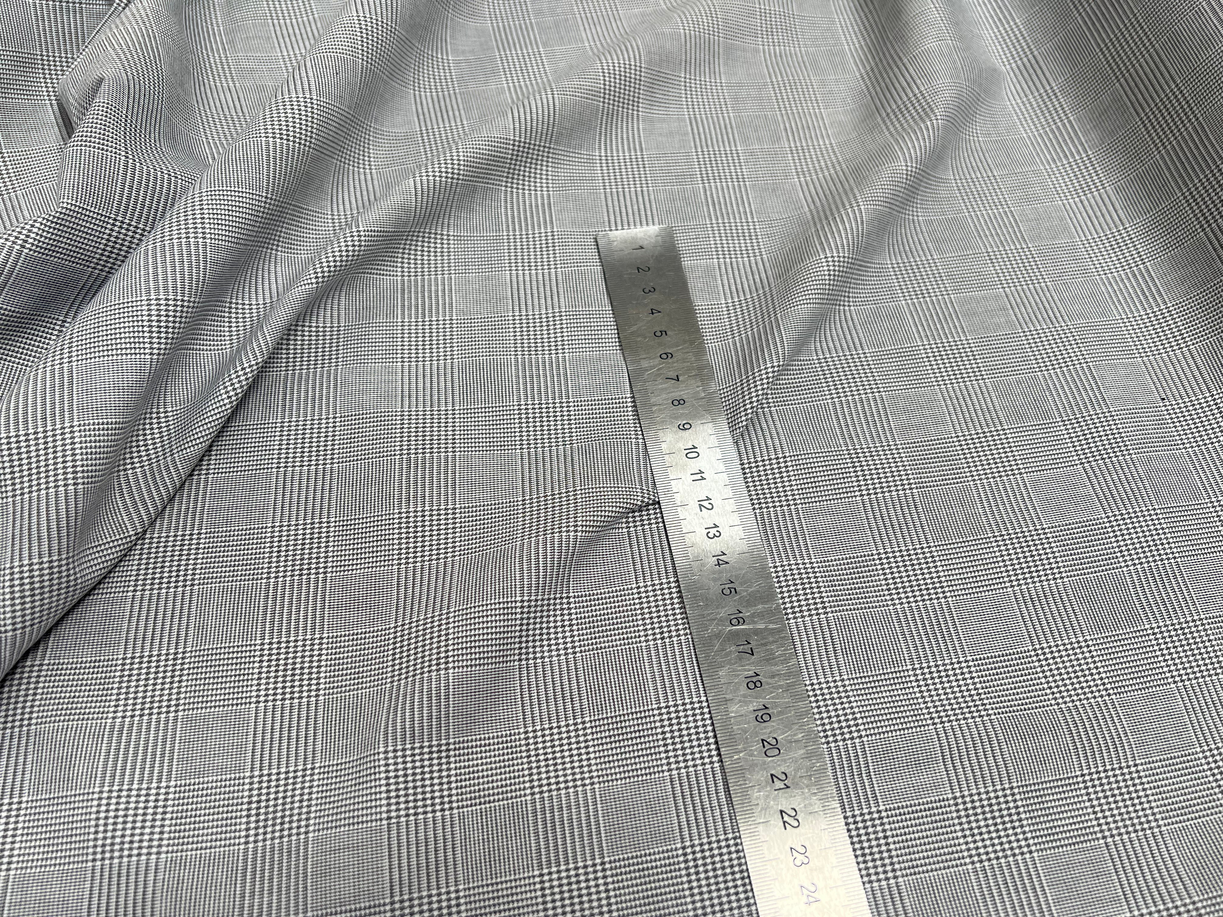 DRAPERIE COTON MOTIF PRINCE DE GALLES GRIS - My Little Coupon