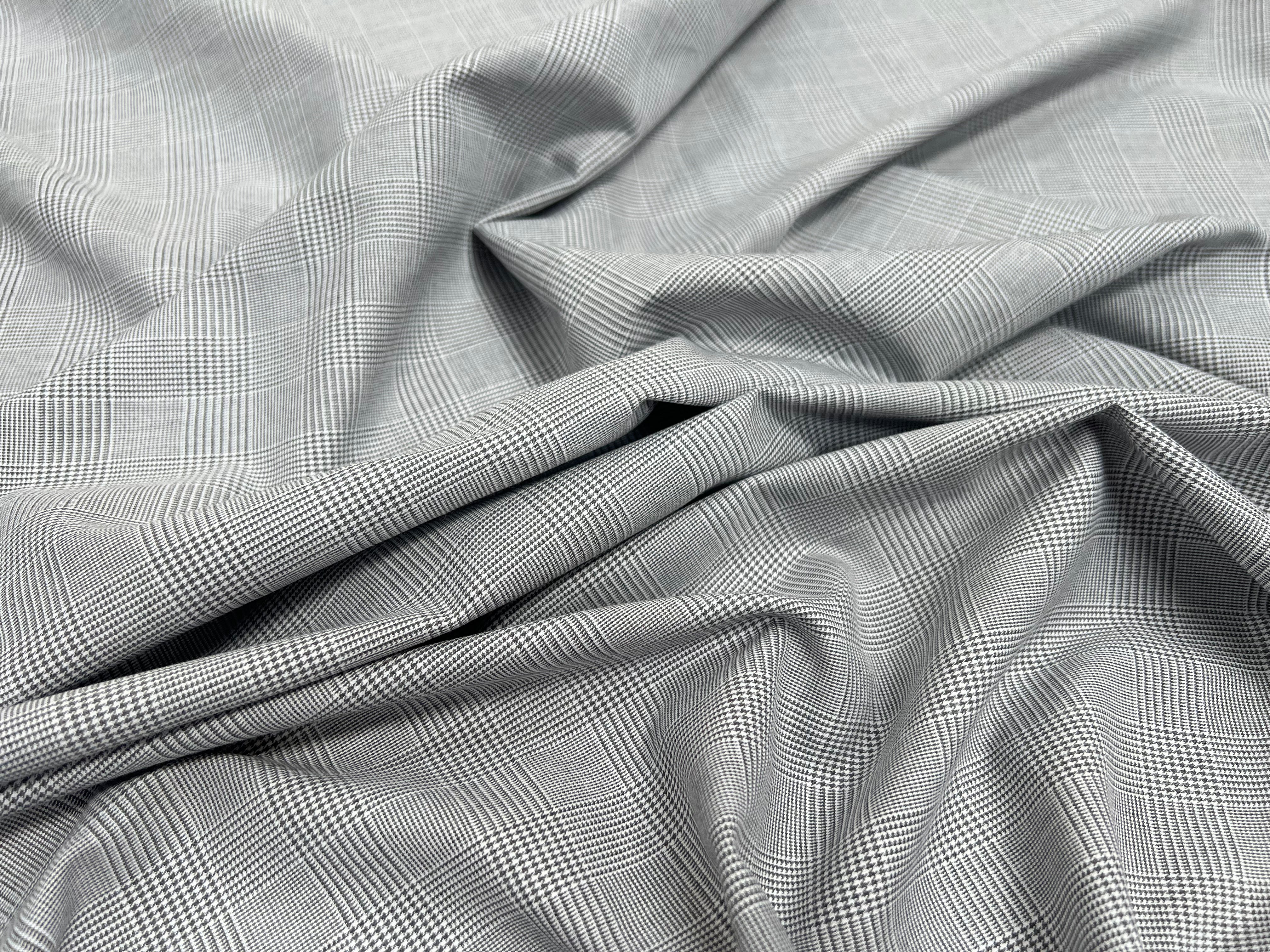 DRAPERIE COTON MOTIF PRINCE DE GALLES GRIS - My Little Coupon