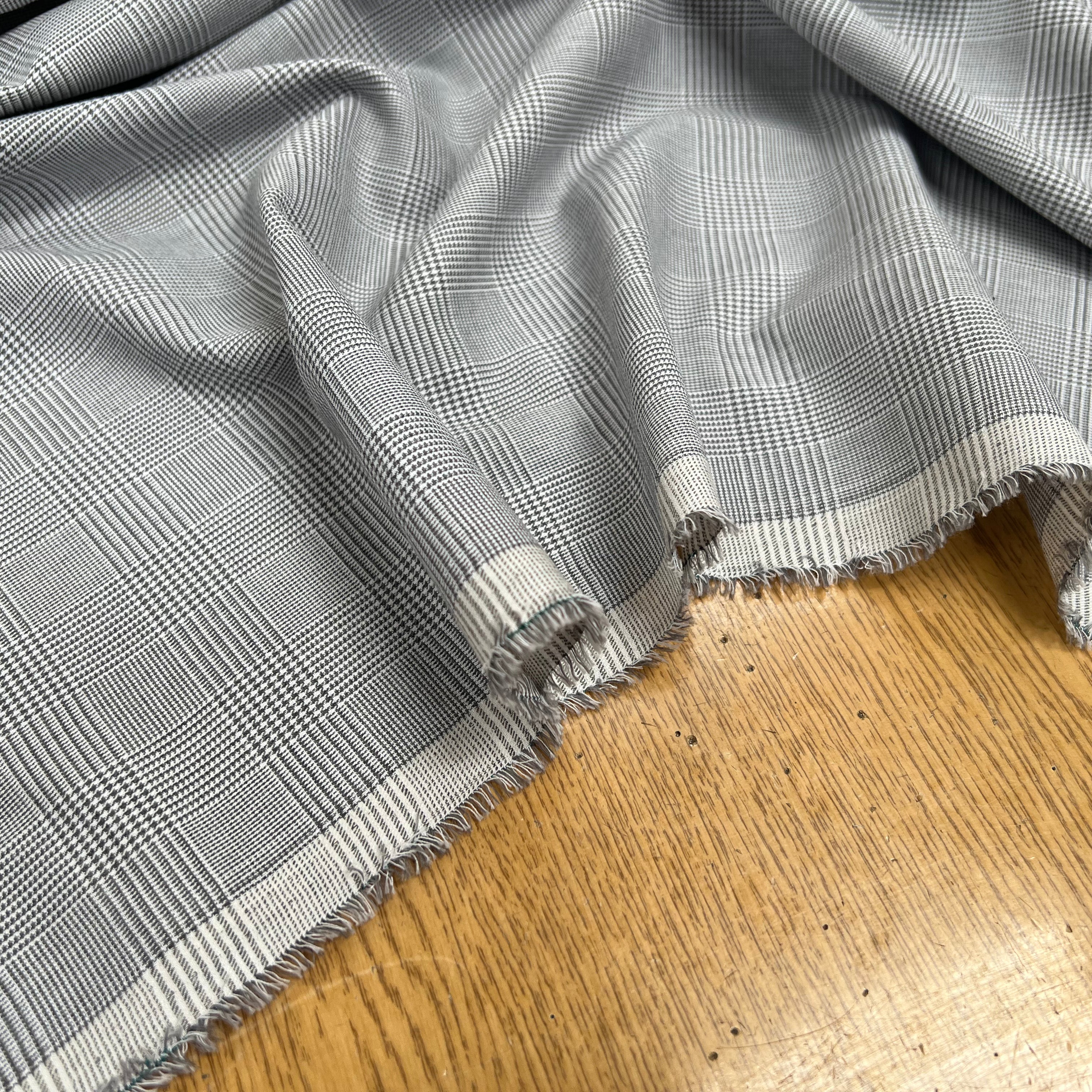 DRAPERIE COTON MOTIF PRINCE DE GALLES GRIS - My Little Coupon