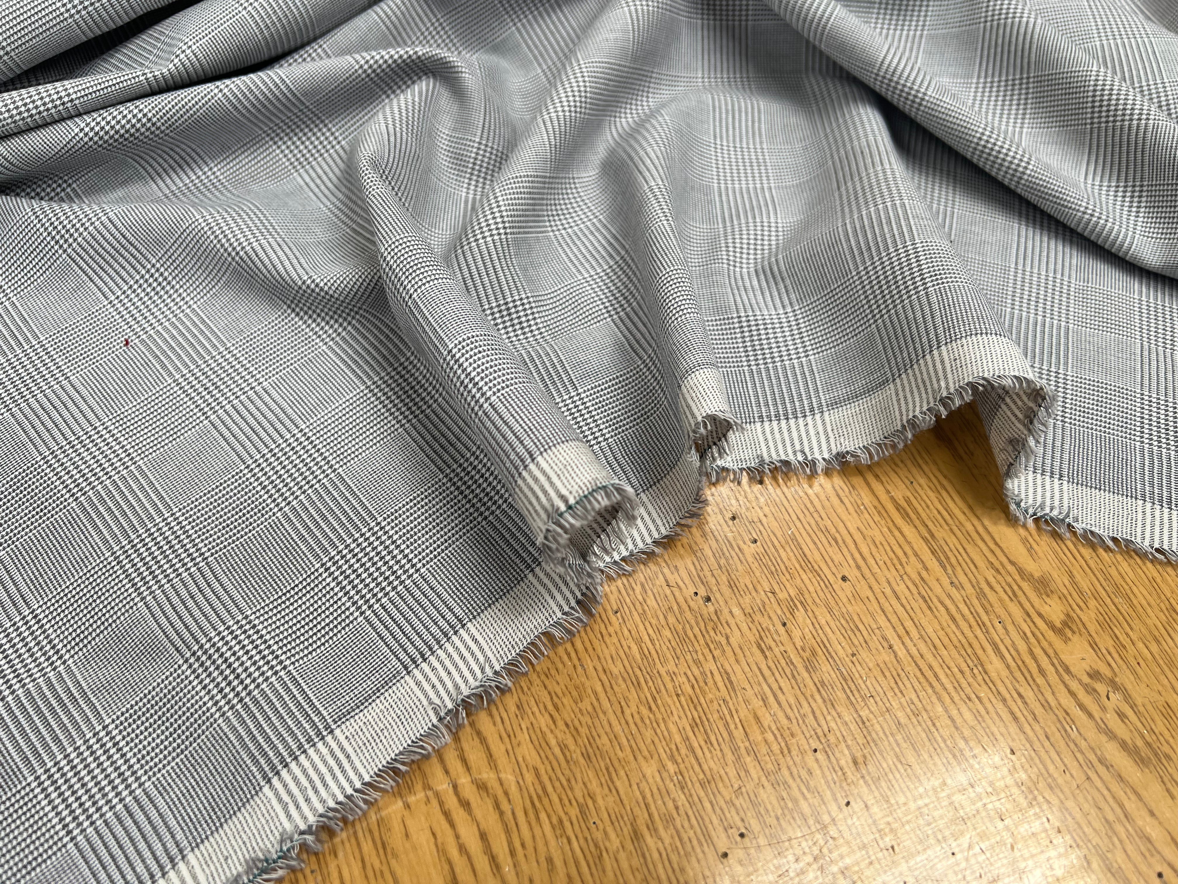 DRAPERIE COTON MOTIF PRINCE DE GALLES GRIS - My Little Coupon