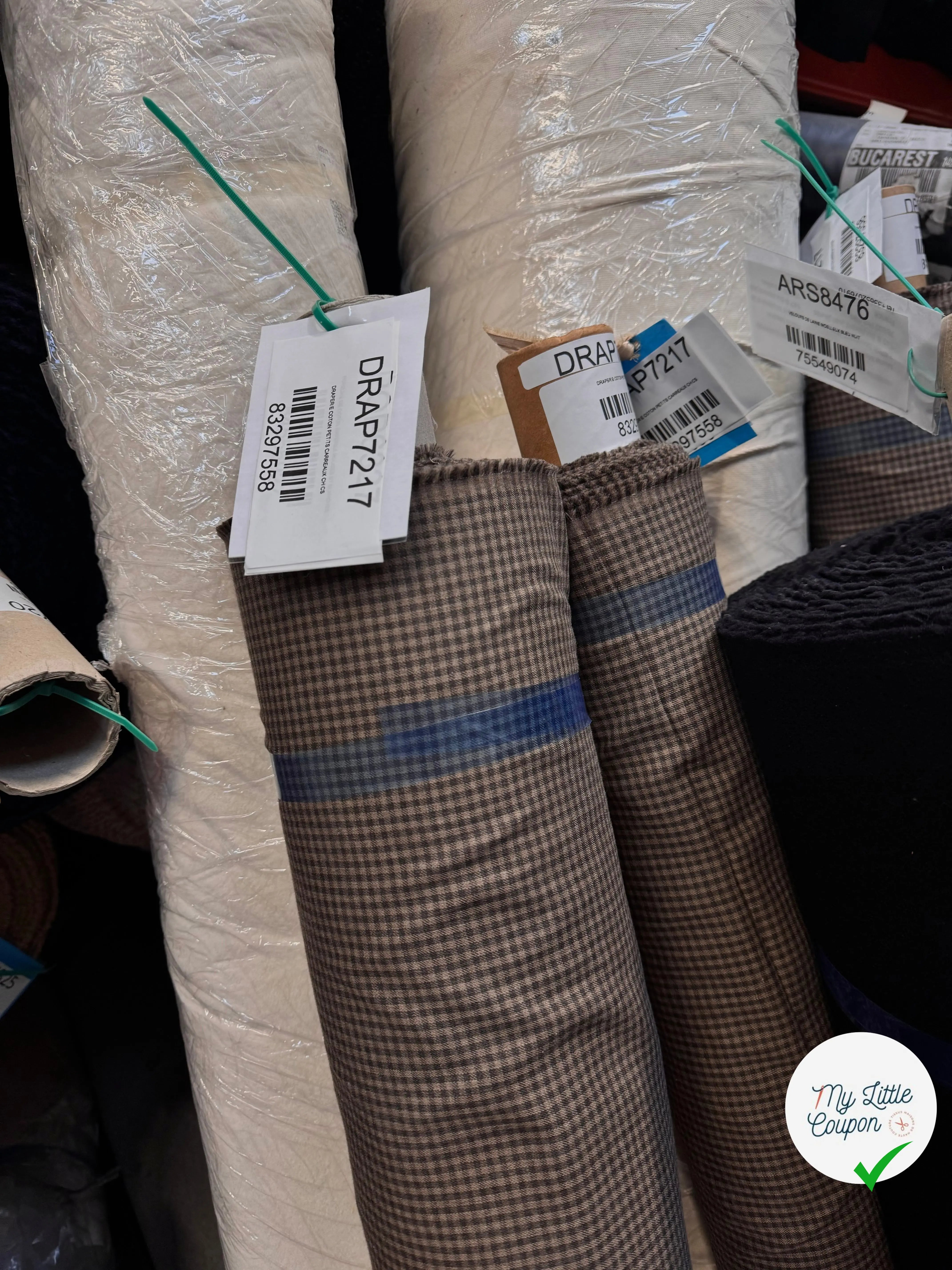 DRAPERIE COTON PETITS CARREAUX CHICS - My Little Coupon