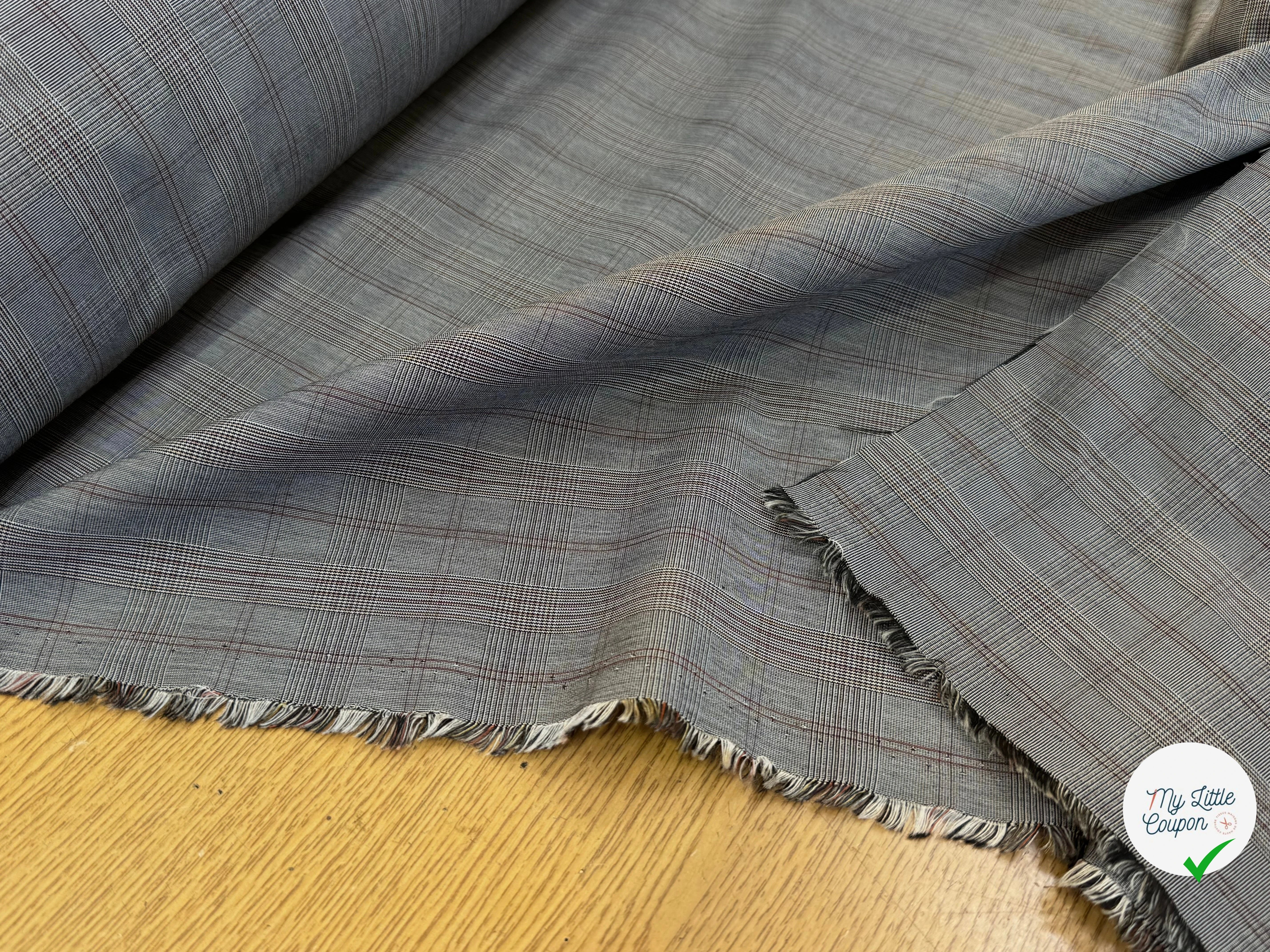 DRAPERIE COTON PRINCE DE GALLE GRIS - My Little Coupon