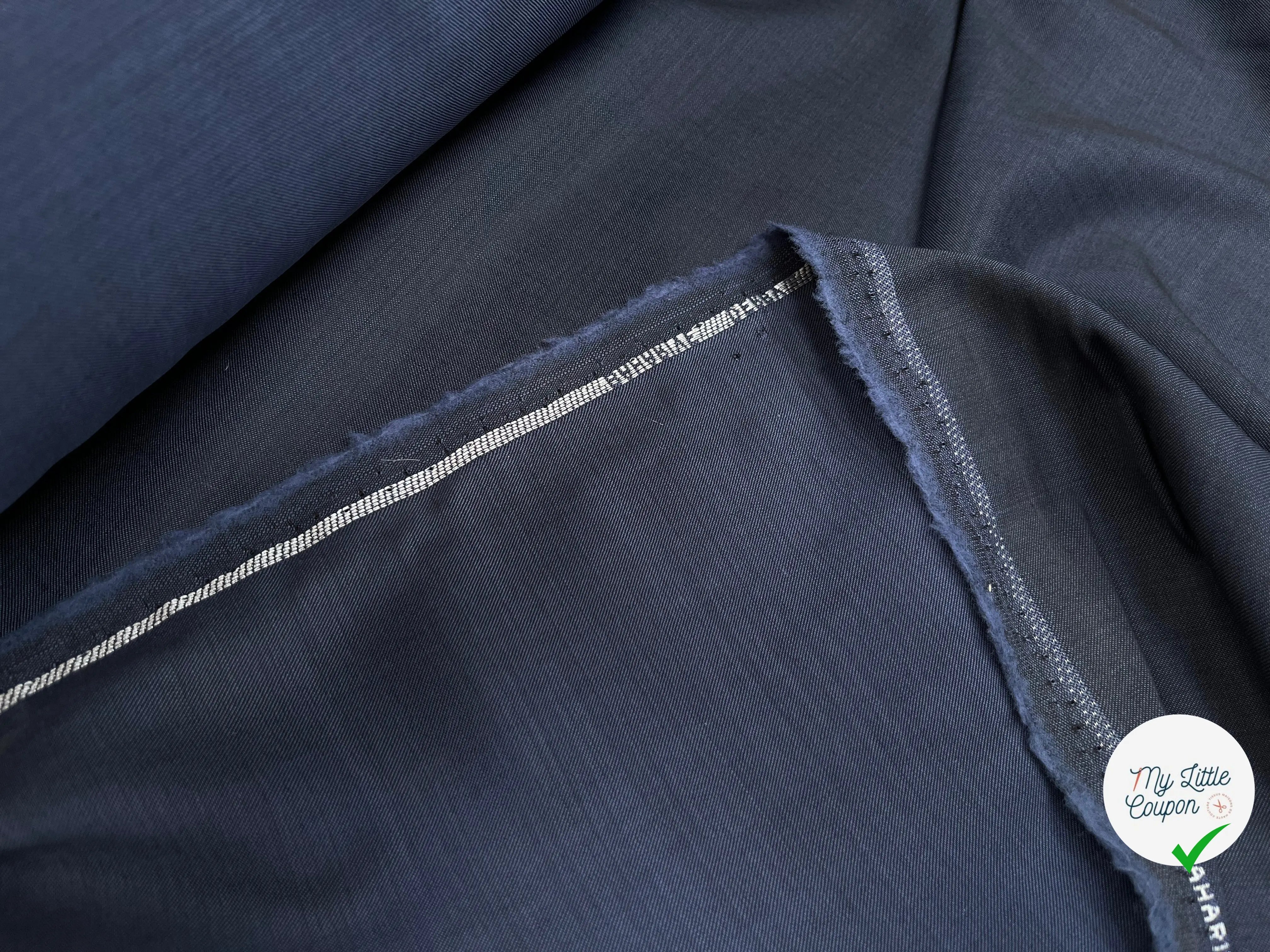 DRAPERIE DE LAINE BLEU GRIS STRETCH DEPERLANTE - My Little Coupon