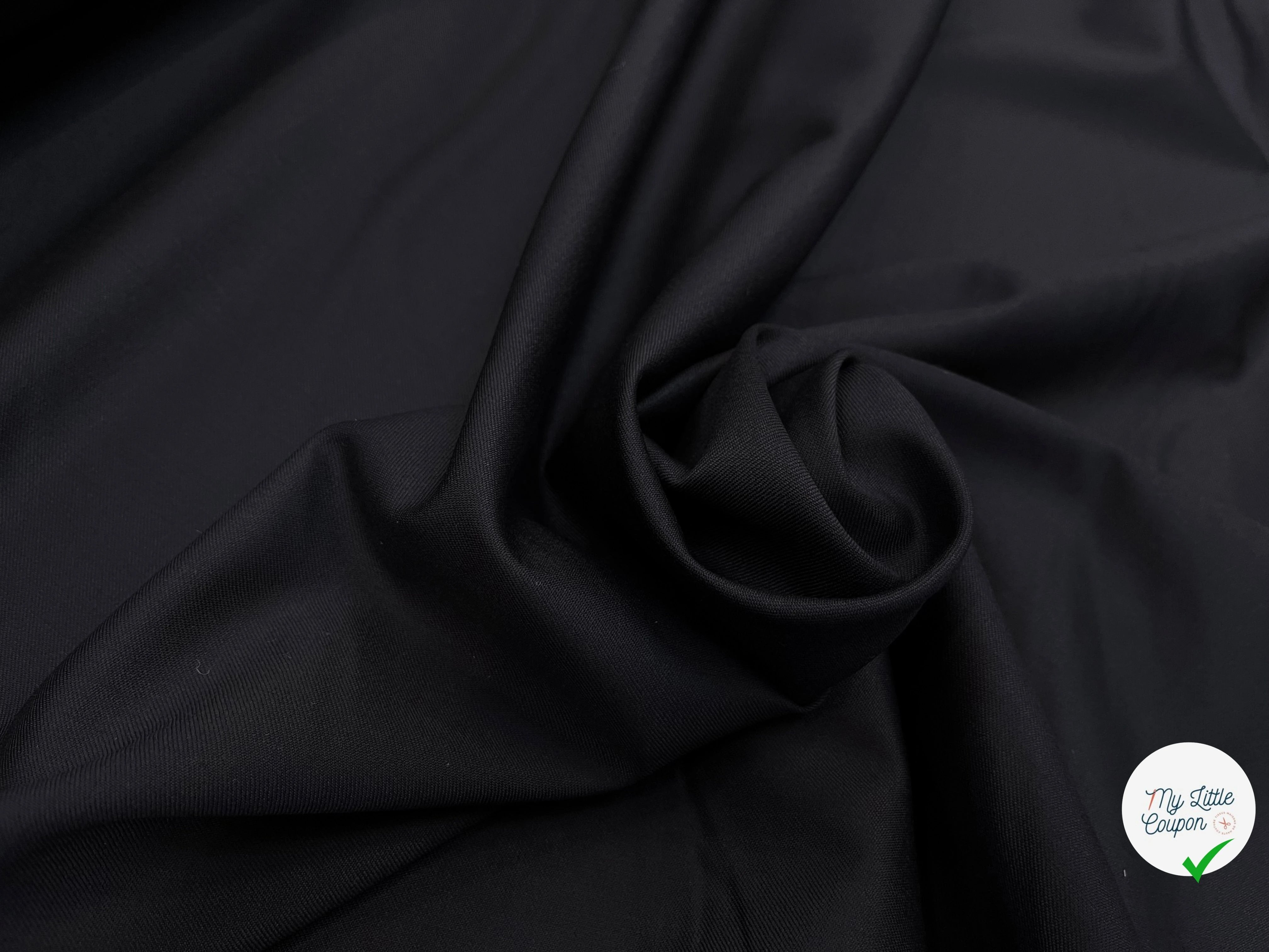 DRAPERIE DE LAINE BLEU MARINE DEPERLANTE FILS MULTICOLORES SUR LES LISIÈRES - My Little Coupon