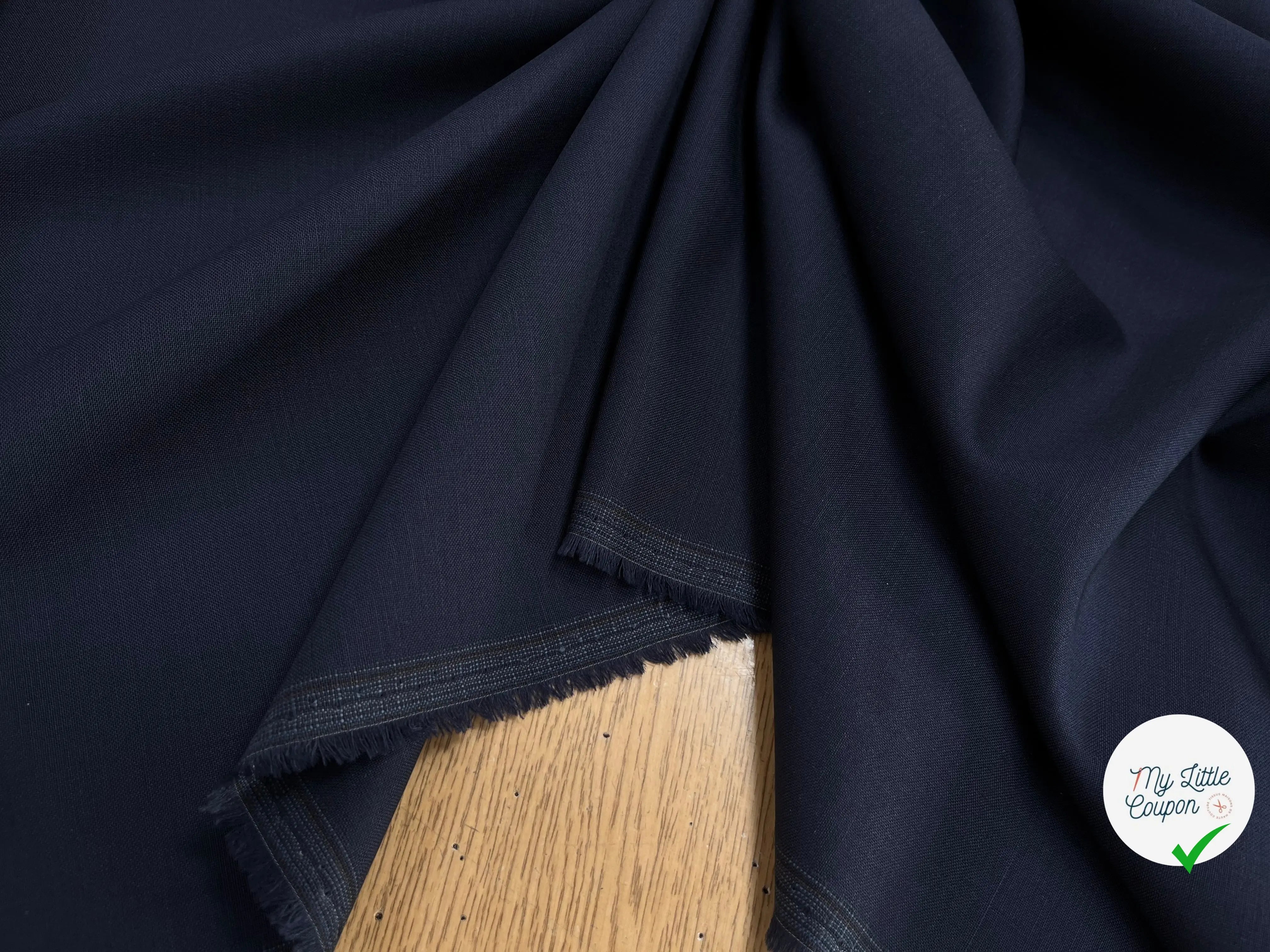 DRAPERIE DE LAINE BLEU MARINE EFFET LIN - My Little Coupon