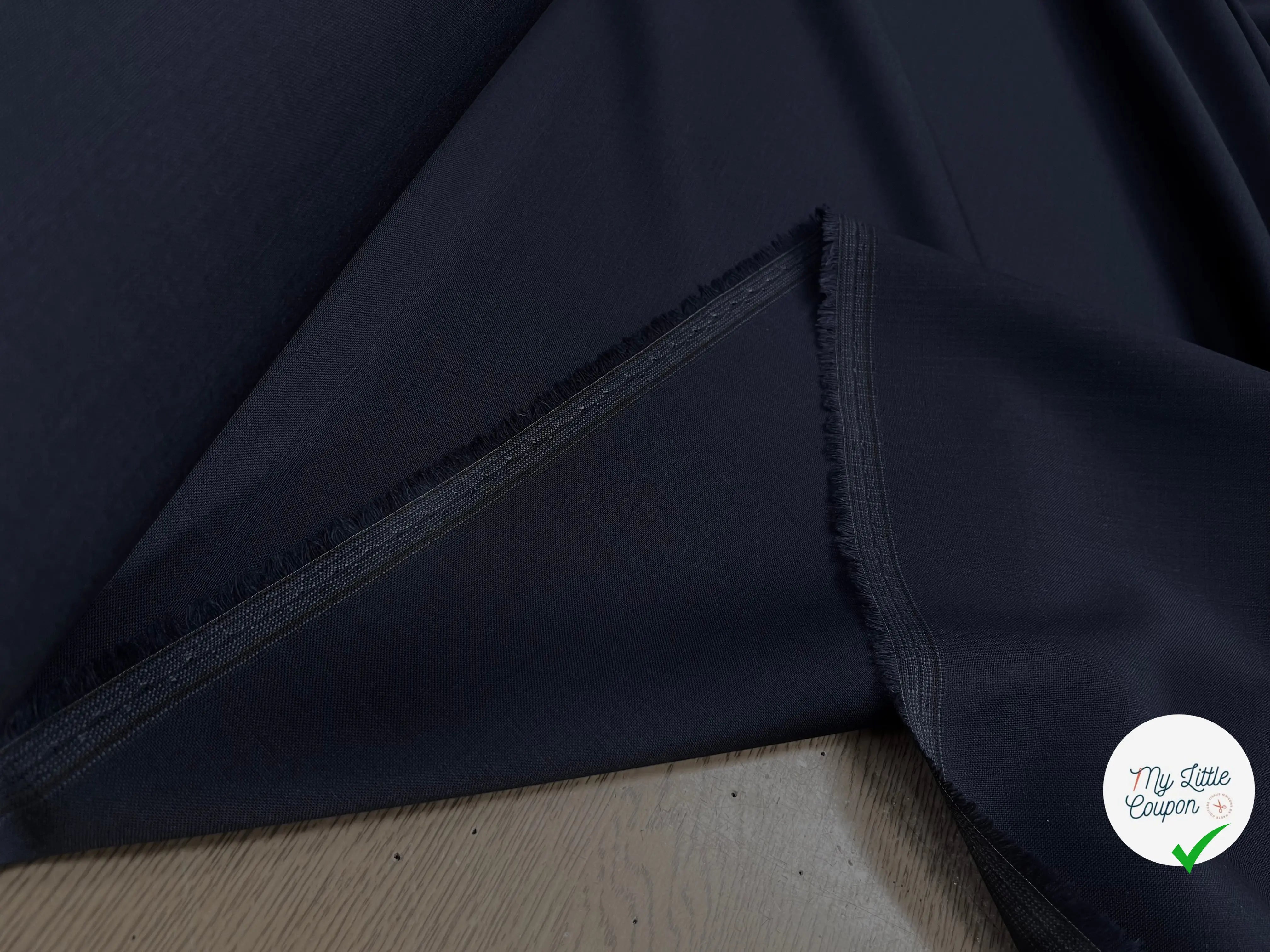 DRAPERIE DE LAINE BLEU MARINE EFFET LIN - My Little Coupon