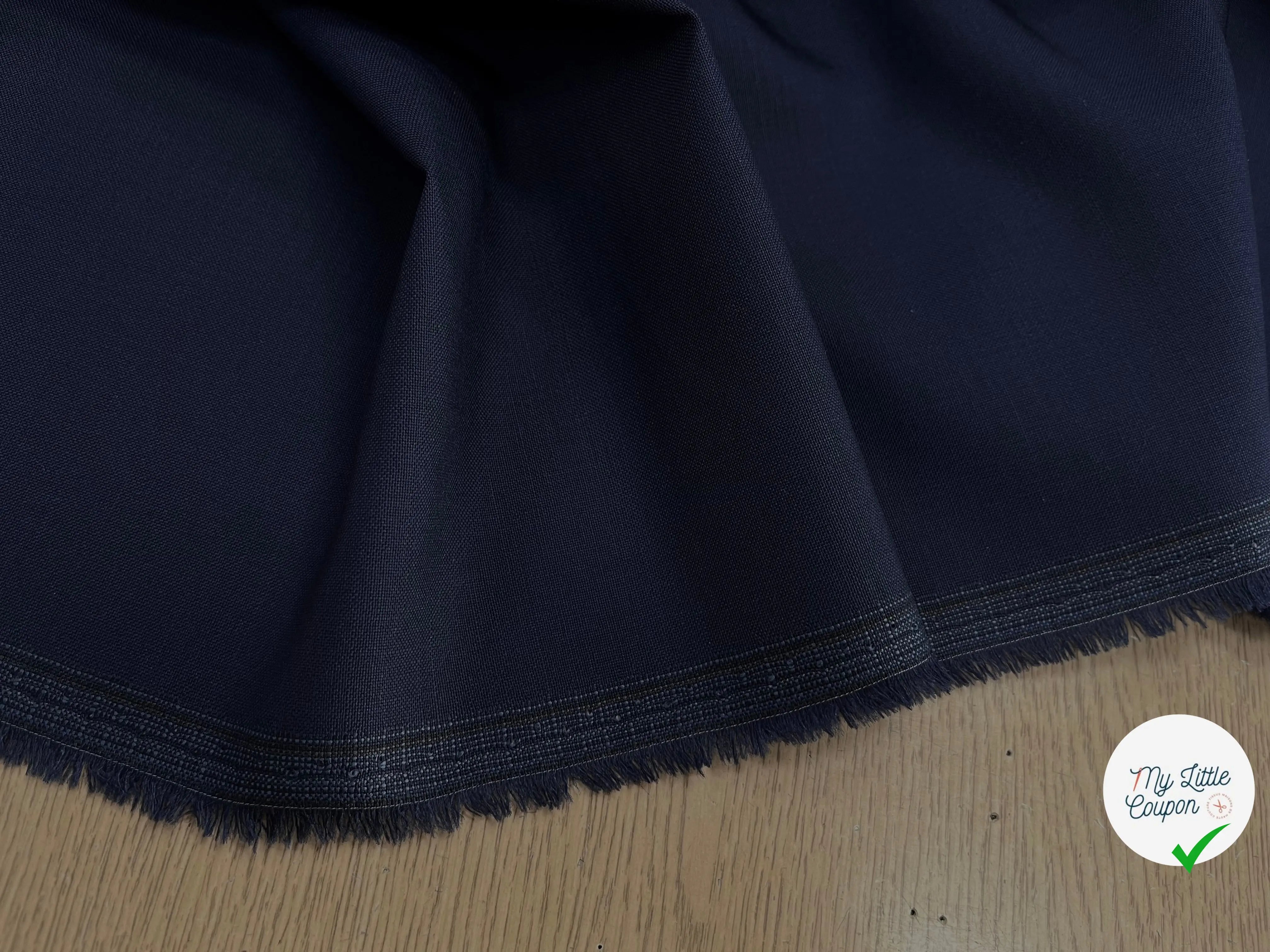 DRAPERIE DE LAINE BLEU MARINE EFFET LIN - My Little Coupon