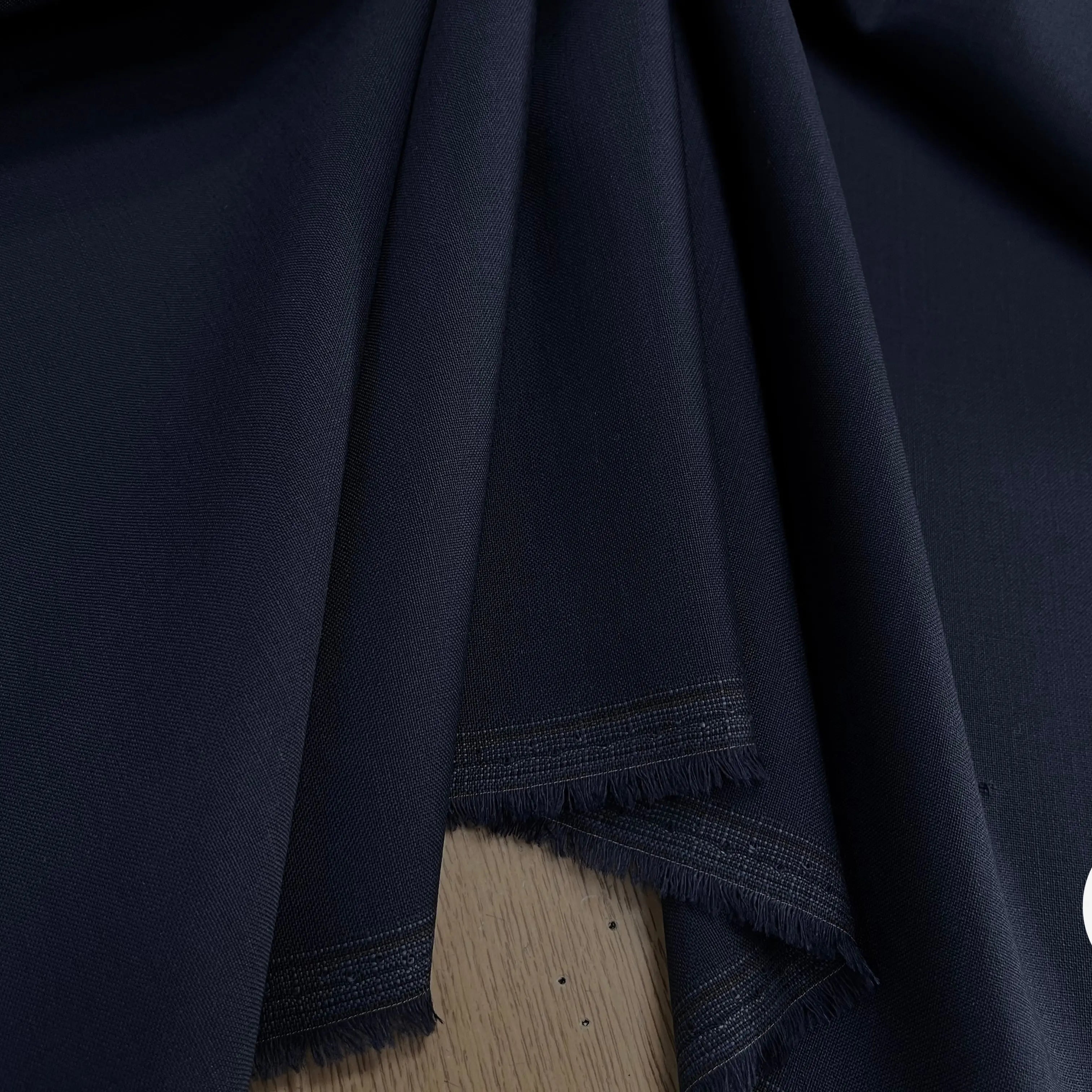 DRAPERIE DE LAINE BLEU MARINE EFFET LIN - My Little Coupon