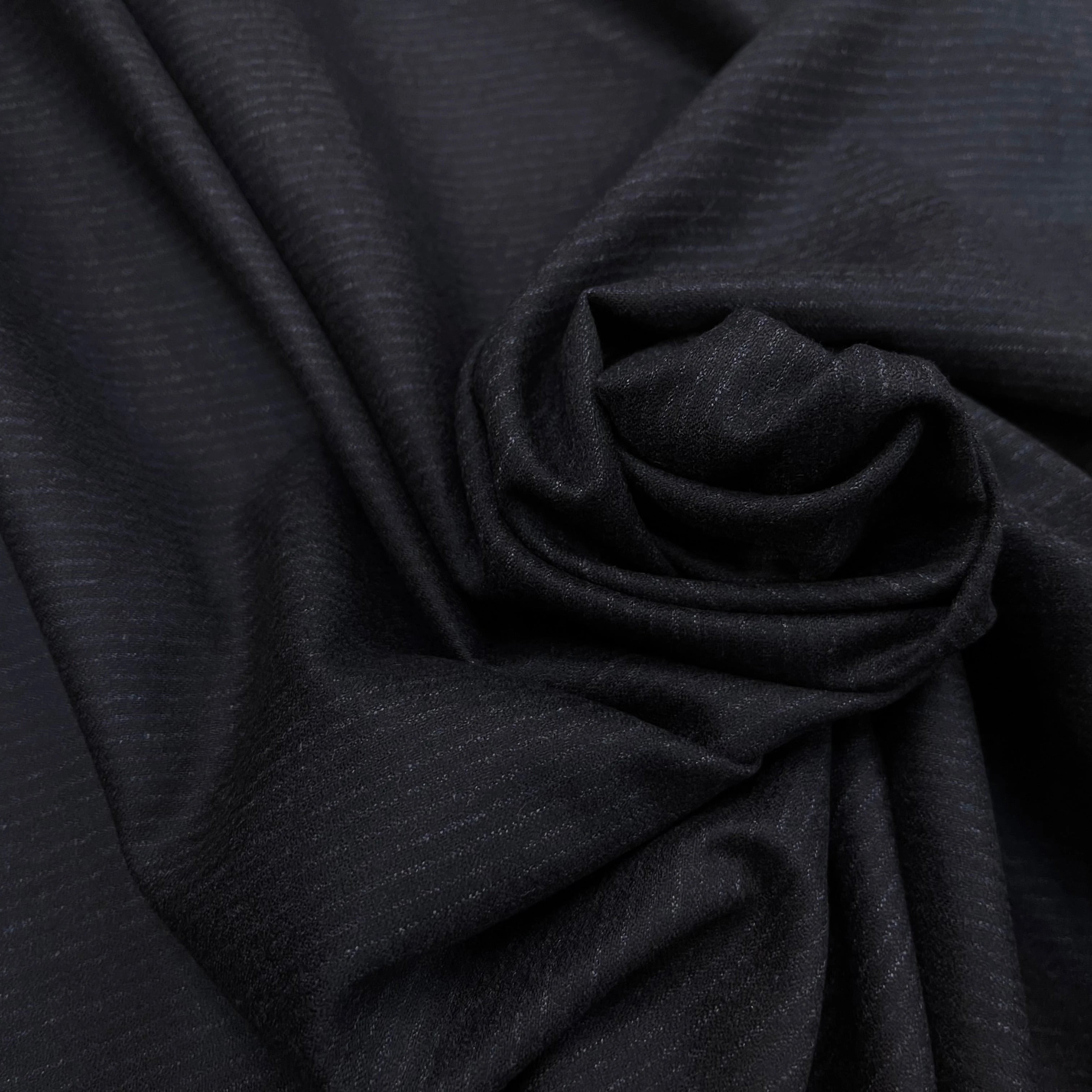 DRAPERIE DE LAINE BLEU NAVY FINE RAYURES 100% LAINE - My Little Coupon