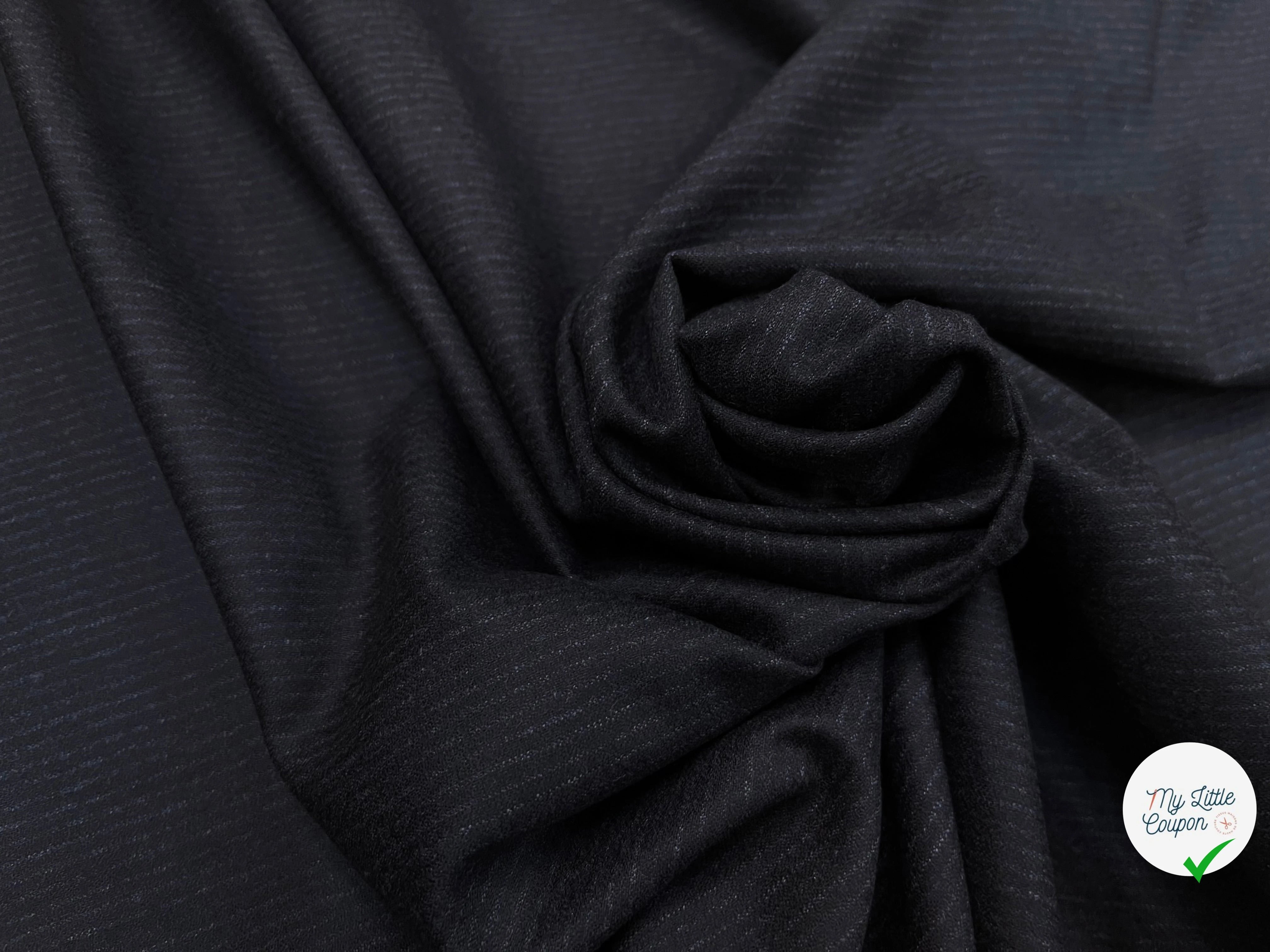 DRAPERIE DE LAINE BLEU NAVY FINE RAYURES 100% LAINE - My Little Coupon