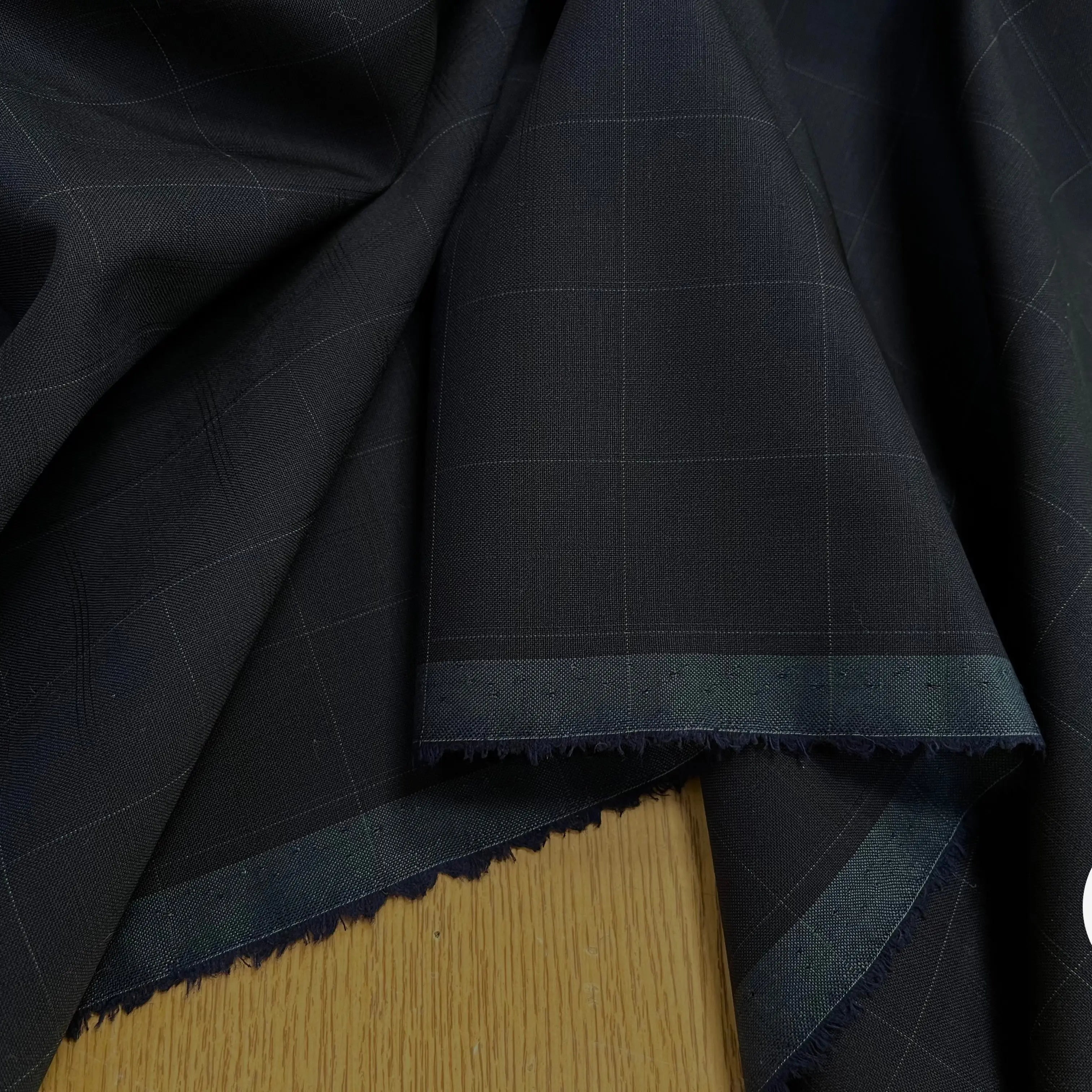 DRAPERIE DE LAINE BLEU NUIT À CARREAUX DEPERLANTE CHIC - My Little Coupon