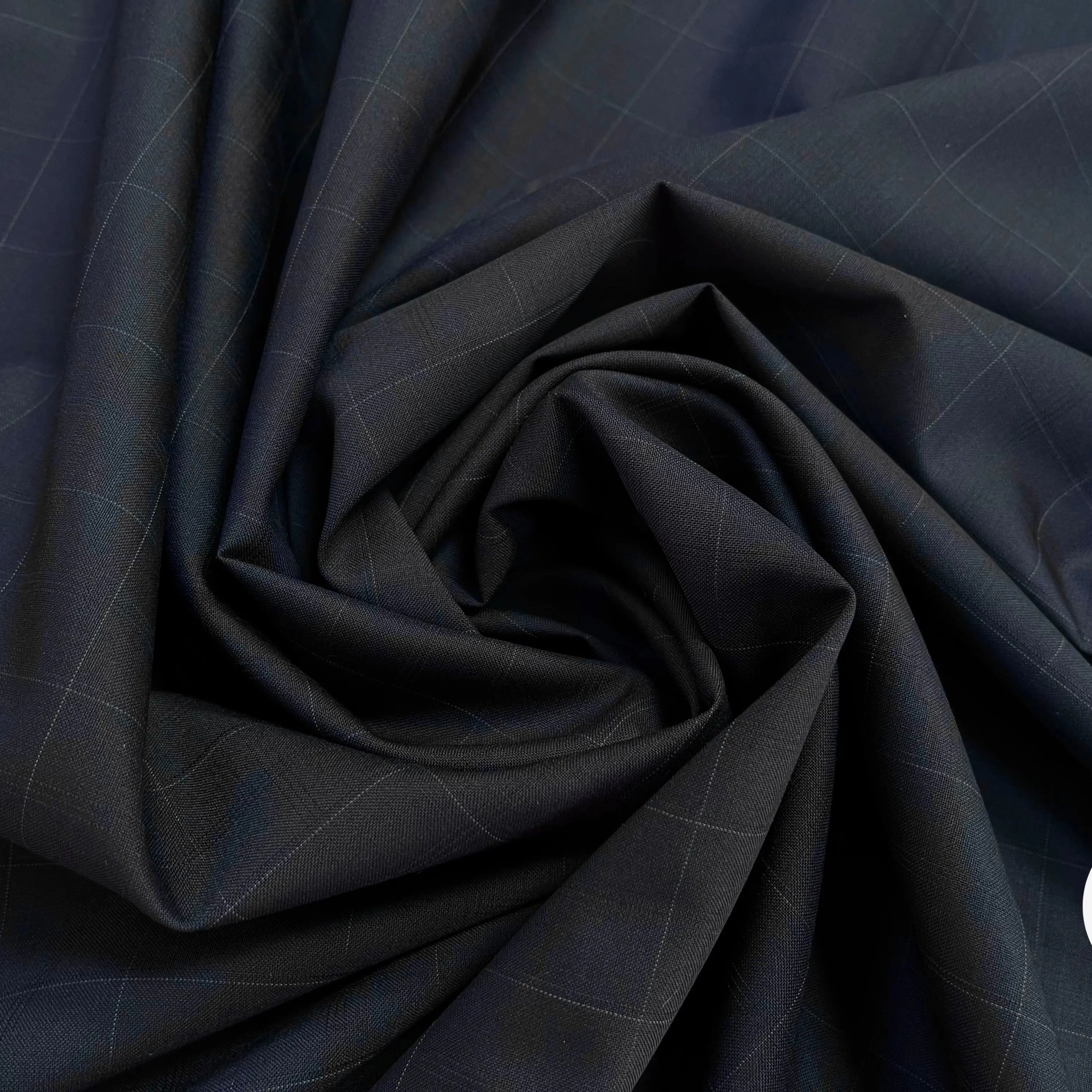 DRAPERIE DE LAINE BLEU NUIT À CARREAUX DEPERLANTE CHIC - My Little Coupon