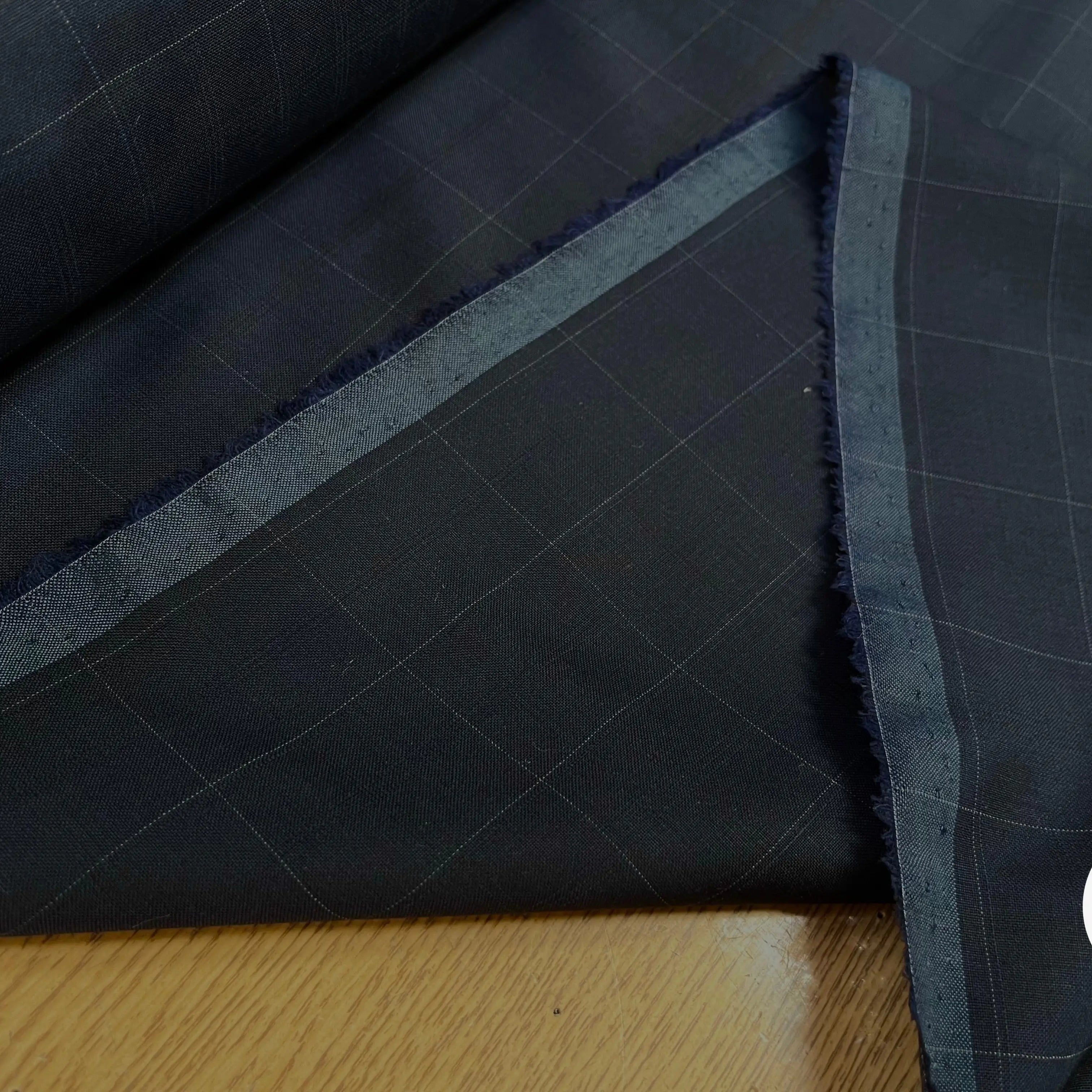 DRAPERIE DE LAINE BLEU NUIT À CARREAUX DEPERLANTE CHIC - My Little Coupon