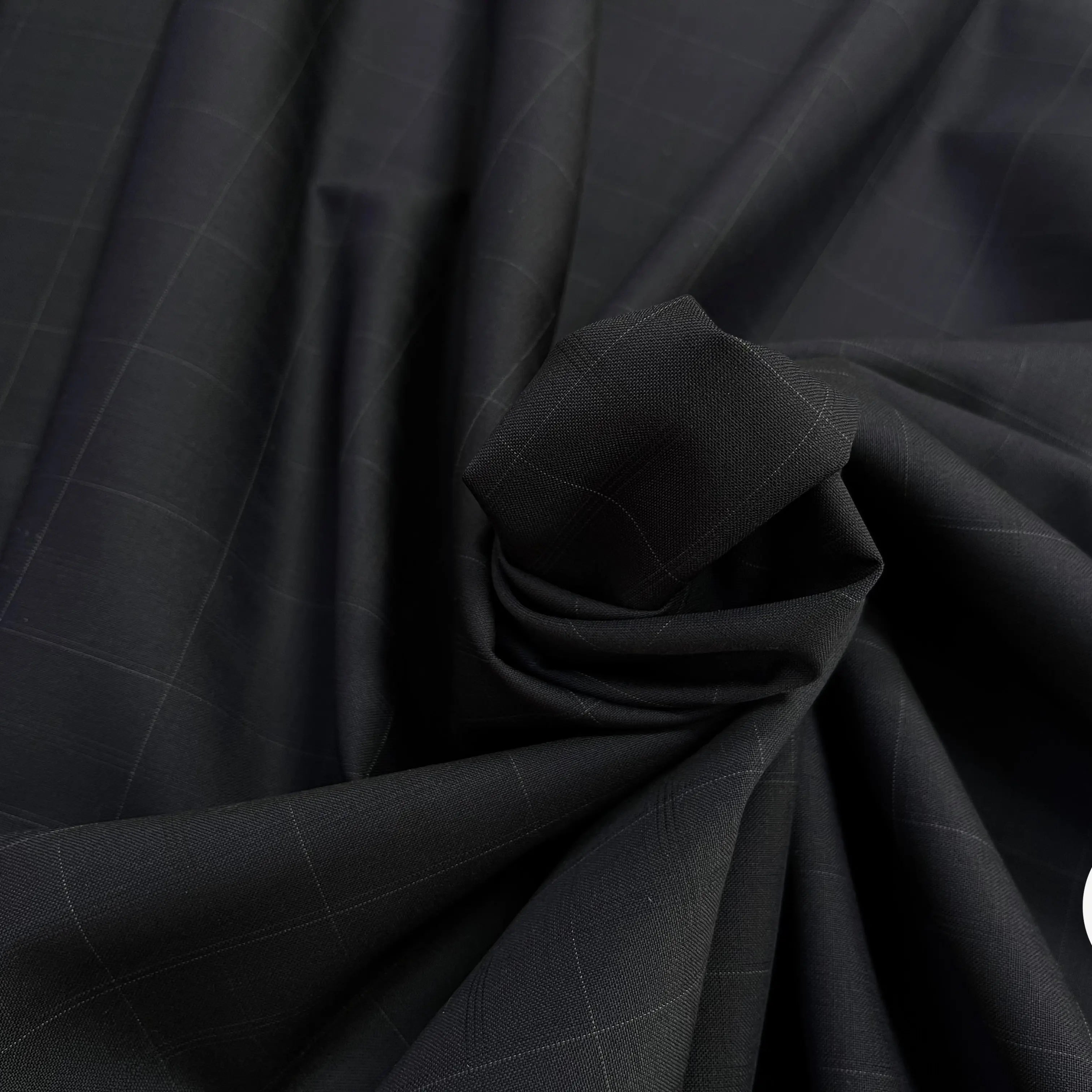 DRAPERIE DE LAINE BLEU NUIT À CARREAUX DEPERLANTE CHIC - My Little Coupon