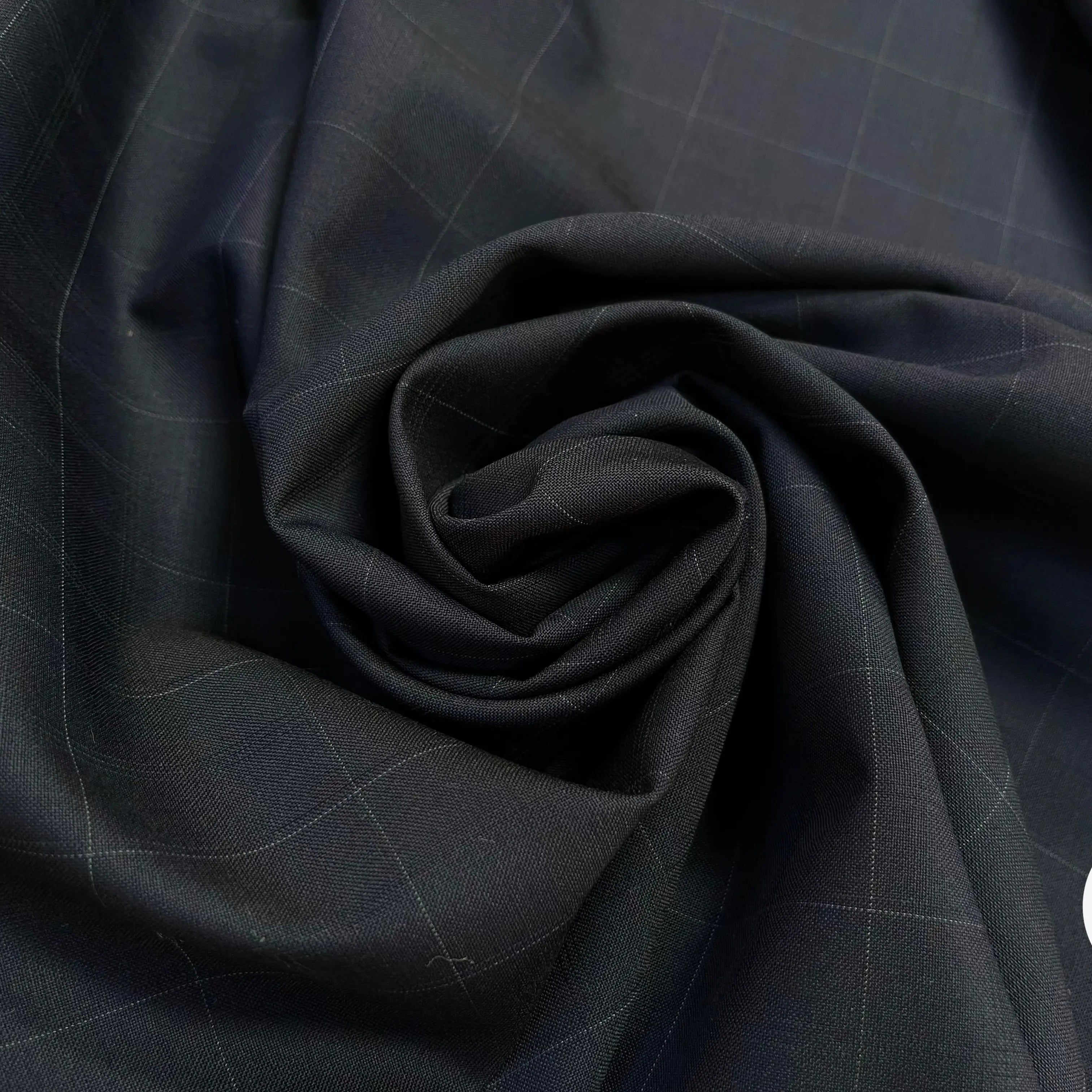 DRAPERIE DE LAINE BLEU NUIT À CARREAUX DEPERLANTE CHIC - My Little Coupon