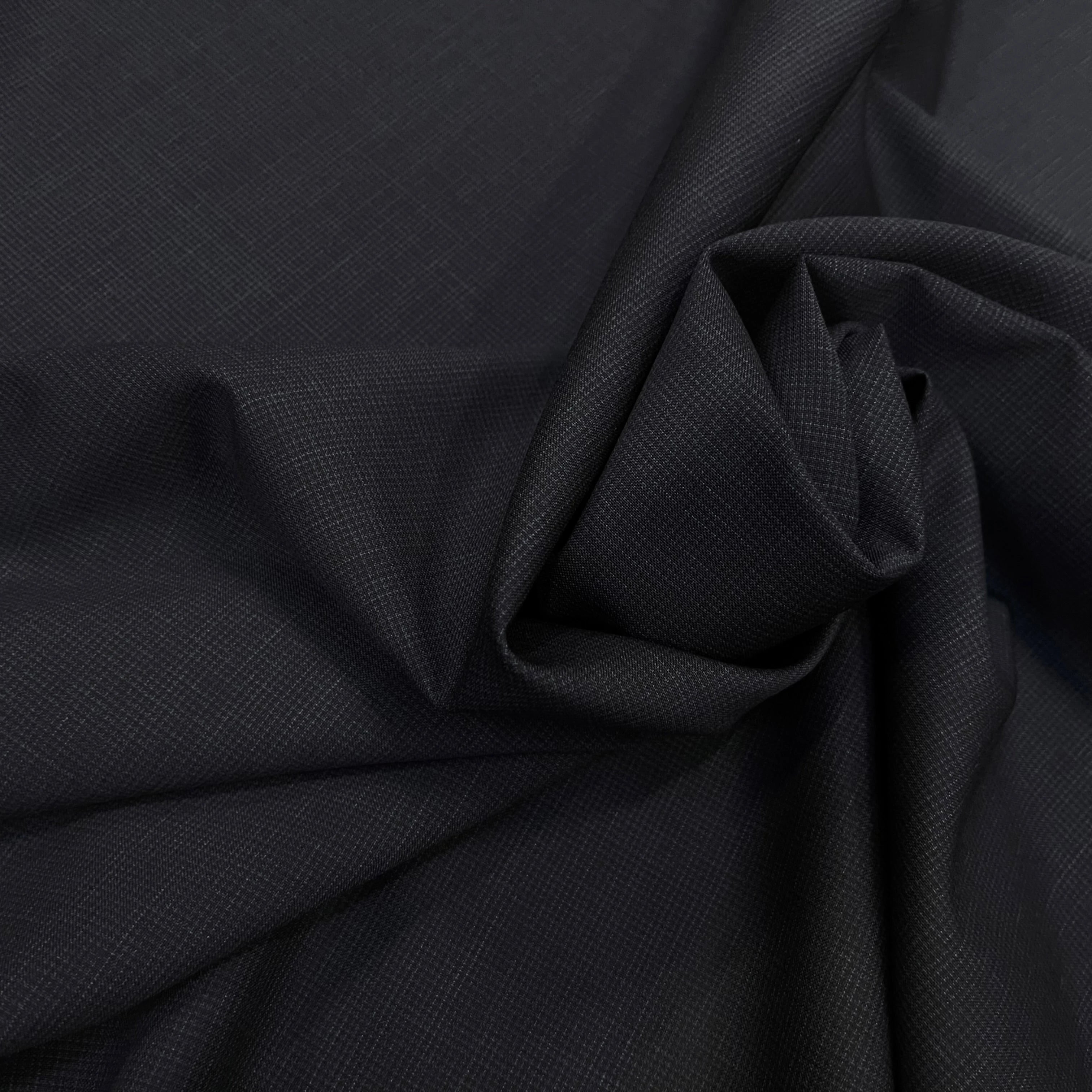 DRAPERIE DE LAINE BLEU NUIT DEPERLANTE PETIT CARREAUX - My Little Coupon