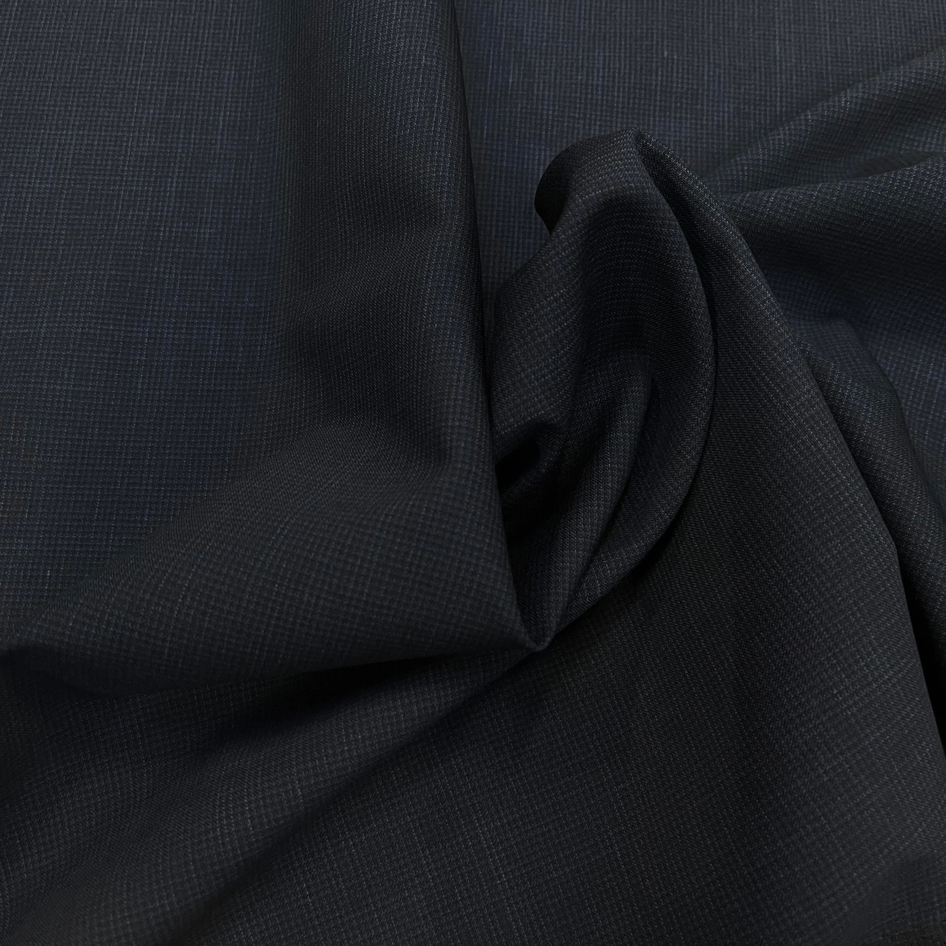 DRAPERIE DE LAINE BLEU NUIT DEPERLANTE PETIT CARREAUX - My Little Coupon