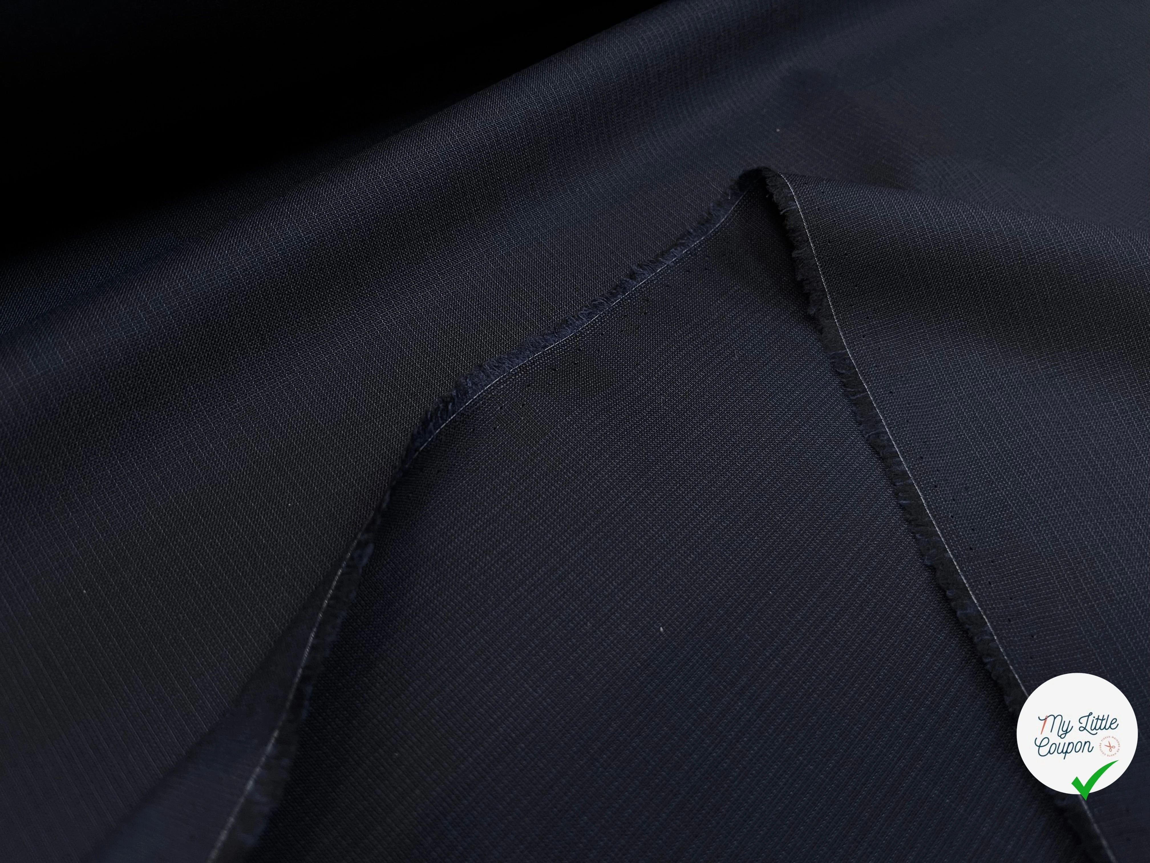 DRAPERIE DE LAINE BLEU NUIT D'ÉTE DEPERLANTE TRES CHIC - My Little Coupon