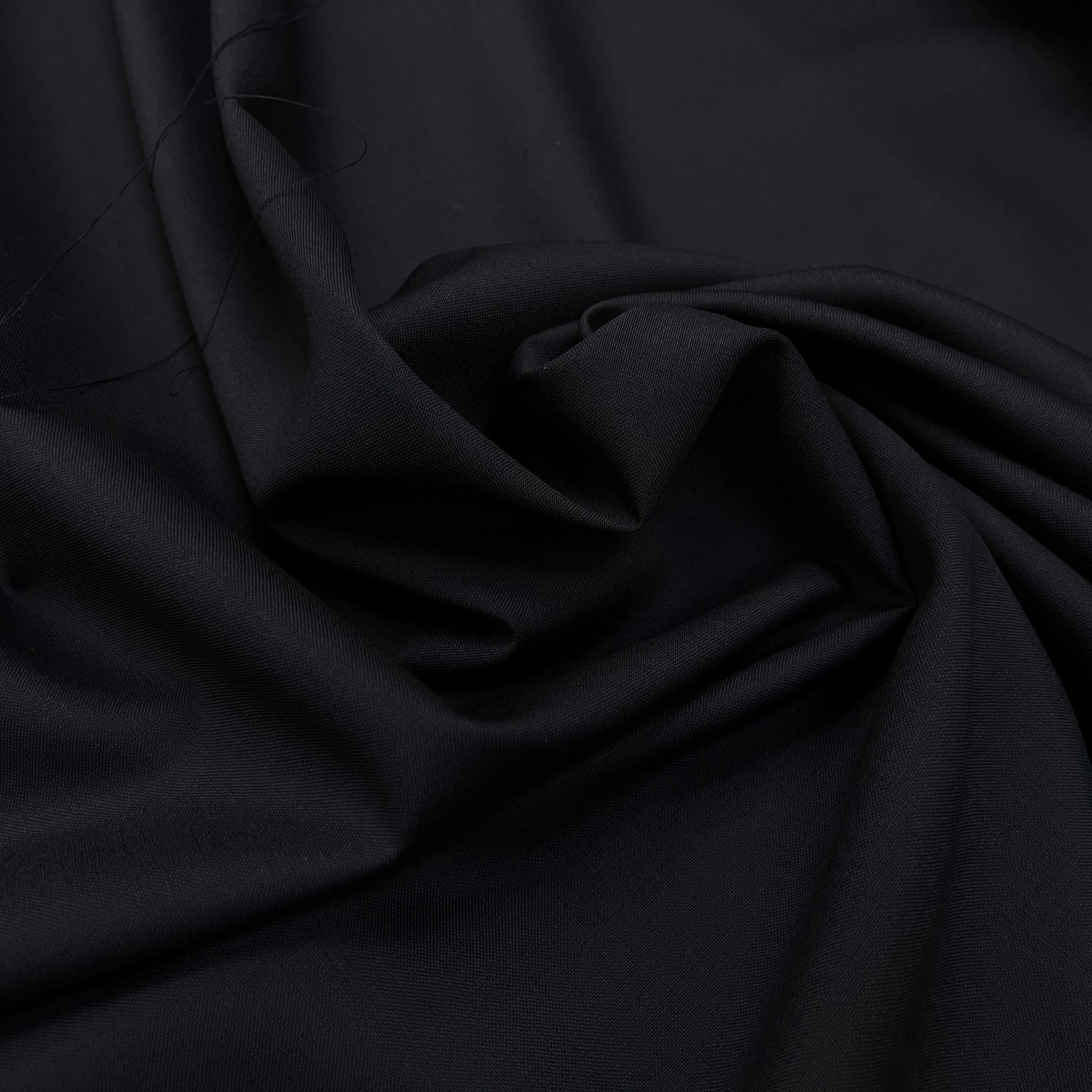 DRAPERIE DE LAINE BLEU NUIT FONCÉ DEPERLANTE FILS MULTICOLORES SUR LES LISIÈRES - My Little Coupon