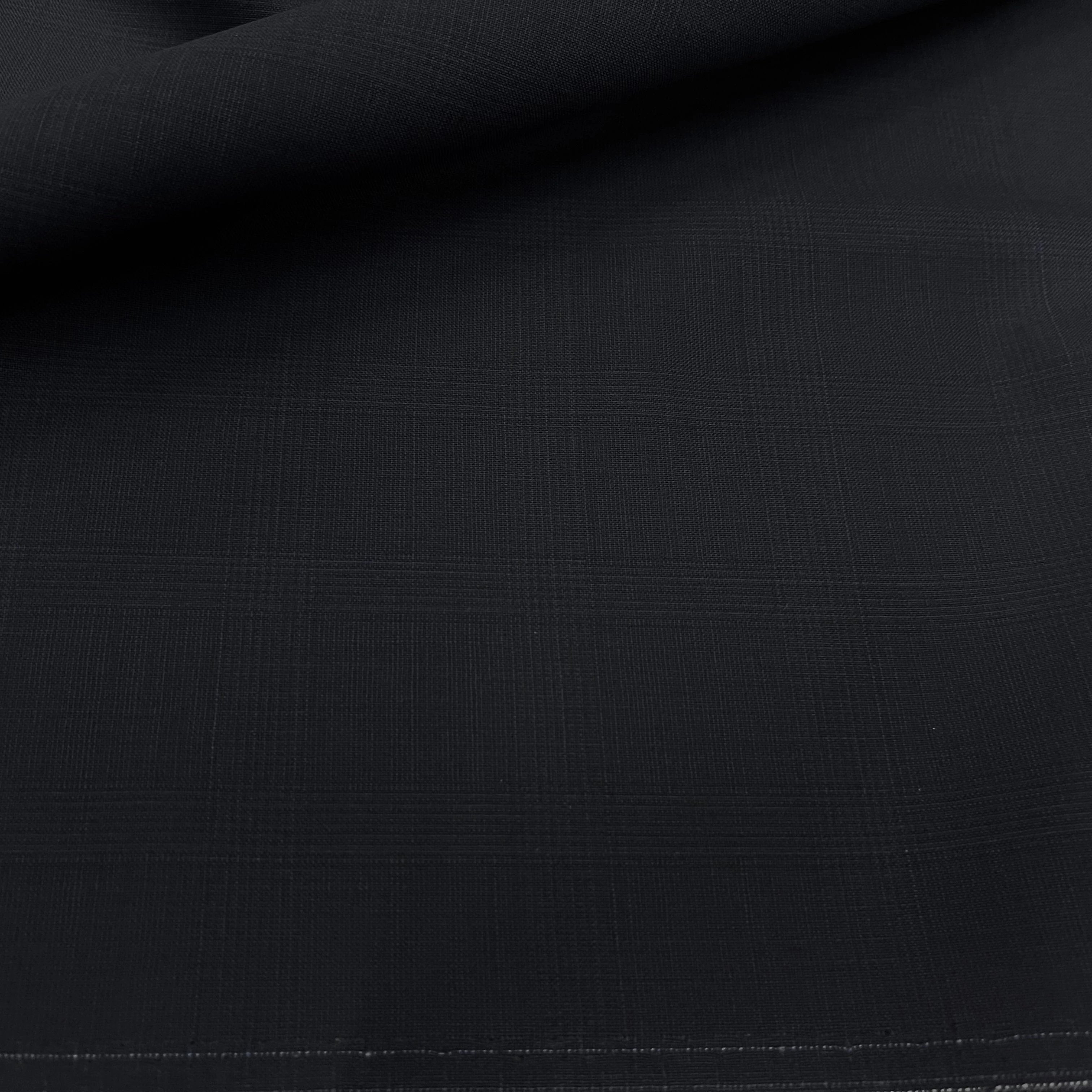 DRAPERIE DE LAINE BLEU NUIT FONCÉ ÉFFET LÉGER CARREAUX DEPERLANTE - My Little Coupon