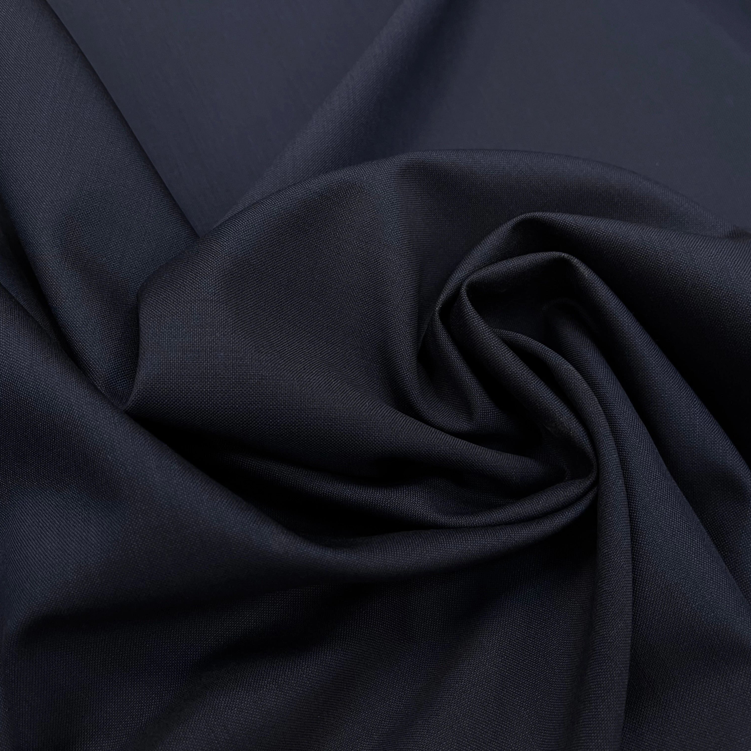 DRAPERIE DE LAINE BLEU NUIT MAGNIFIQUE&DEPERLANTE FIL BLEU SUR LA LISIÈRE - My Little Coupon