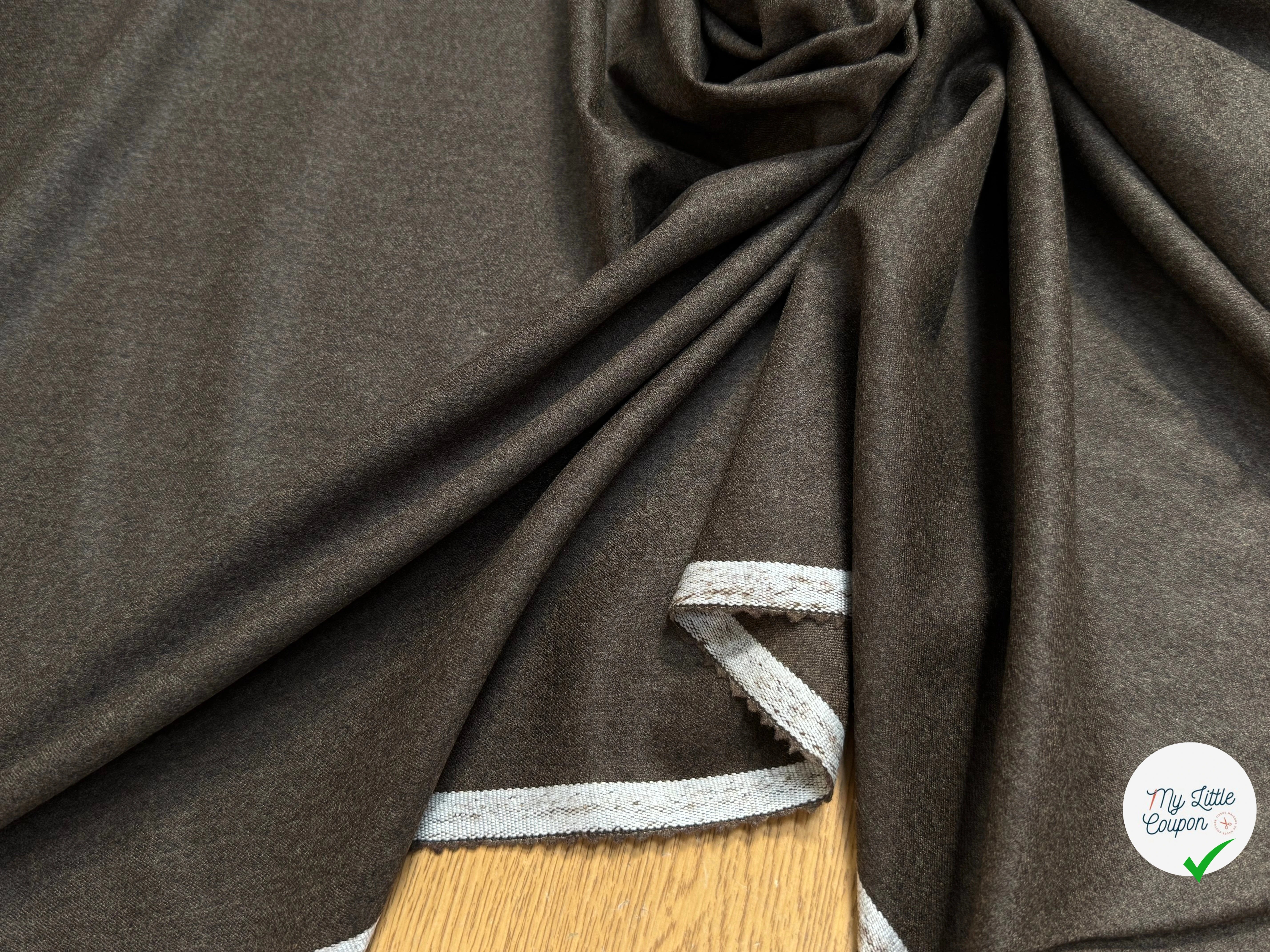 DRAPERIE DE LAINE CHINÉE MARRON KAKI TRÈS ÉLÉGANT LÉGÈREMENT STRETCH - My Little Coupon