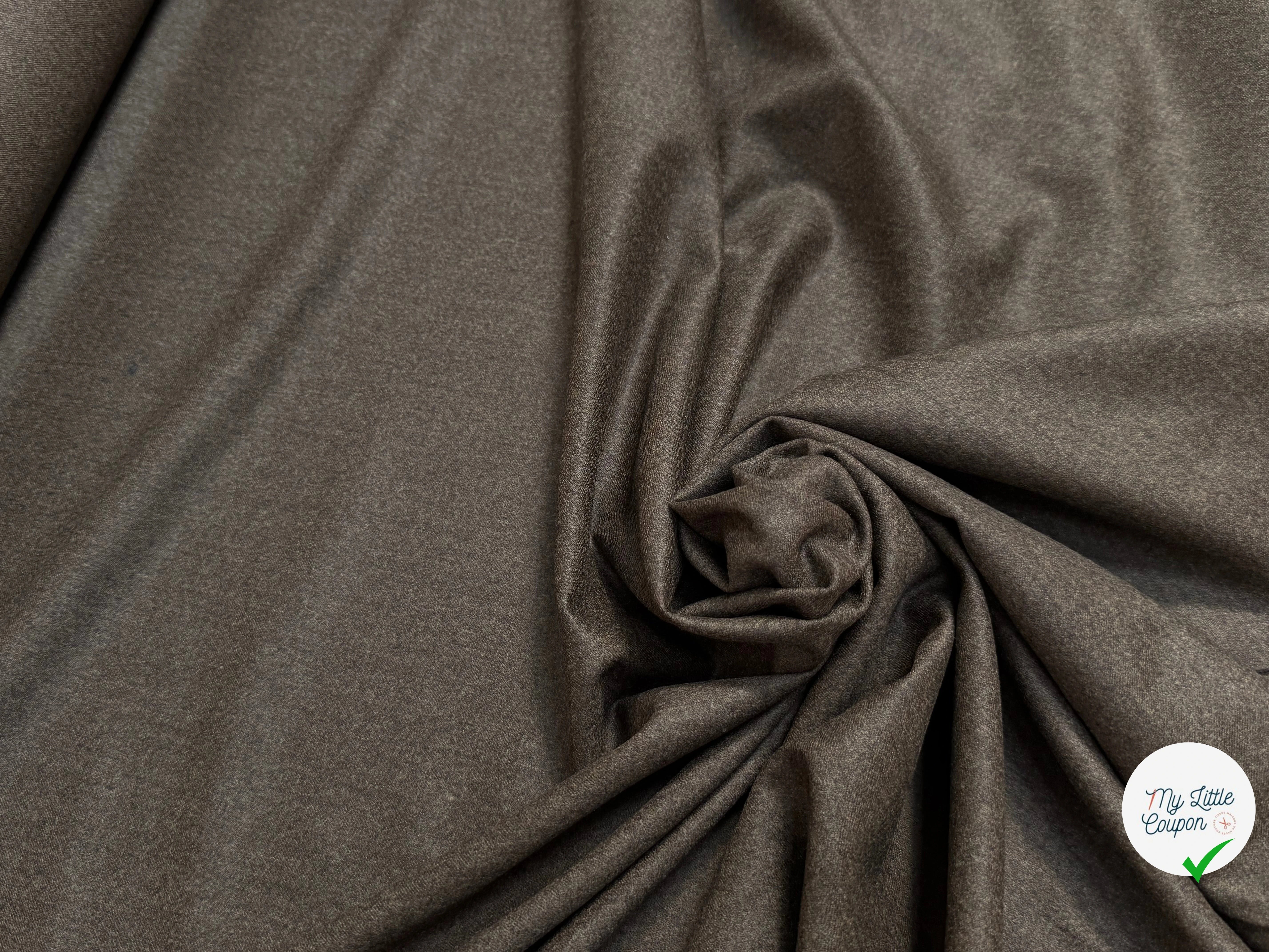 DRAPERIE DE LAINE CHINÉE MARRON KAKI TRÈS ÉLÉGANT LÉGÈREMENT STRETCH - My Little Coupon