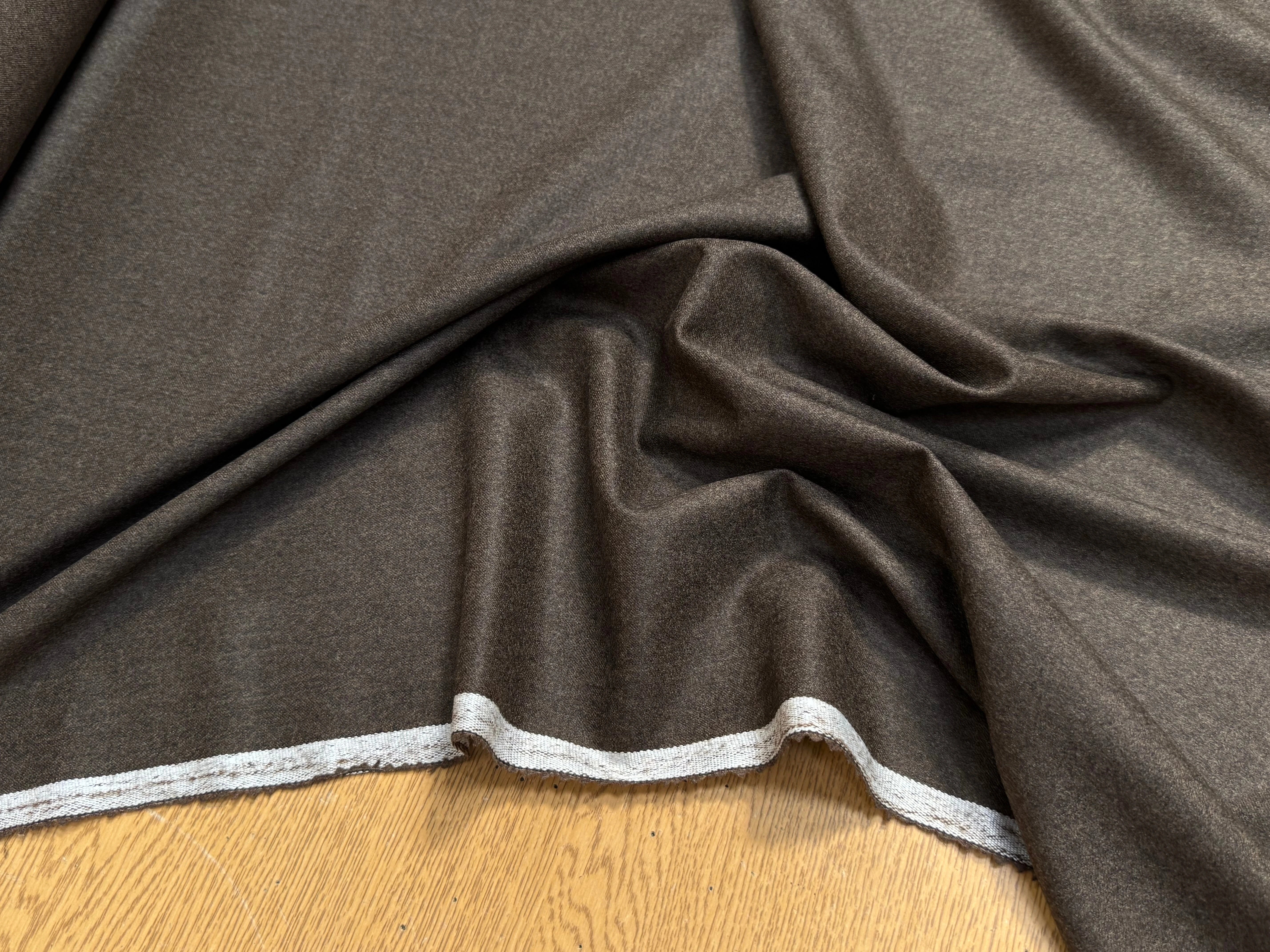 DRAPERIE DE LAINE CHINÉE MARRON KAKI TRÈS ÉLÉGANT LÉGÈREMENT STRETCH - My Little Coupon