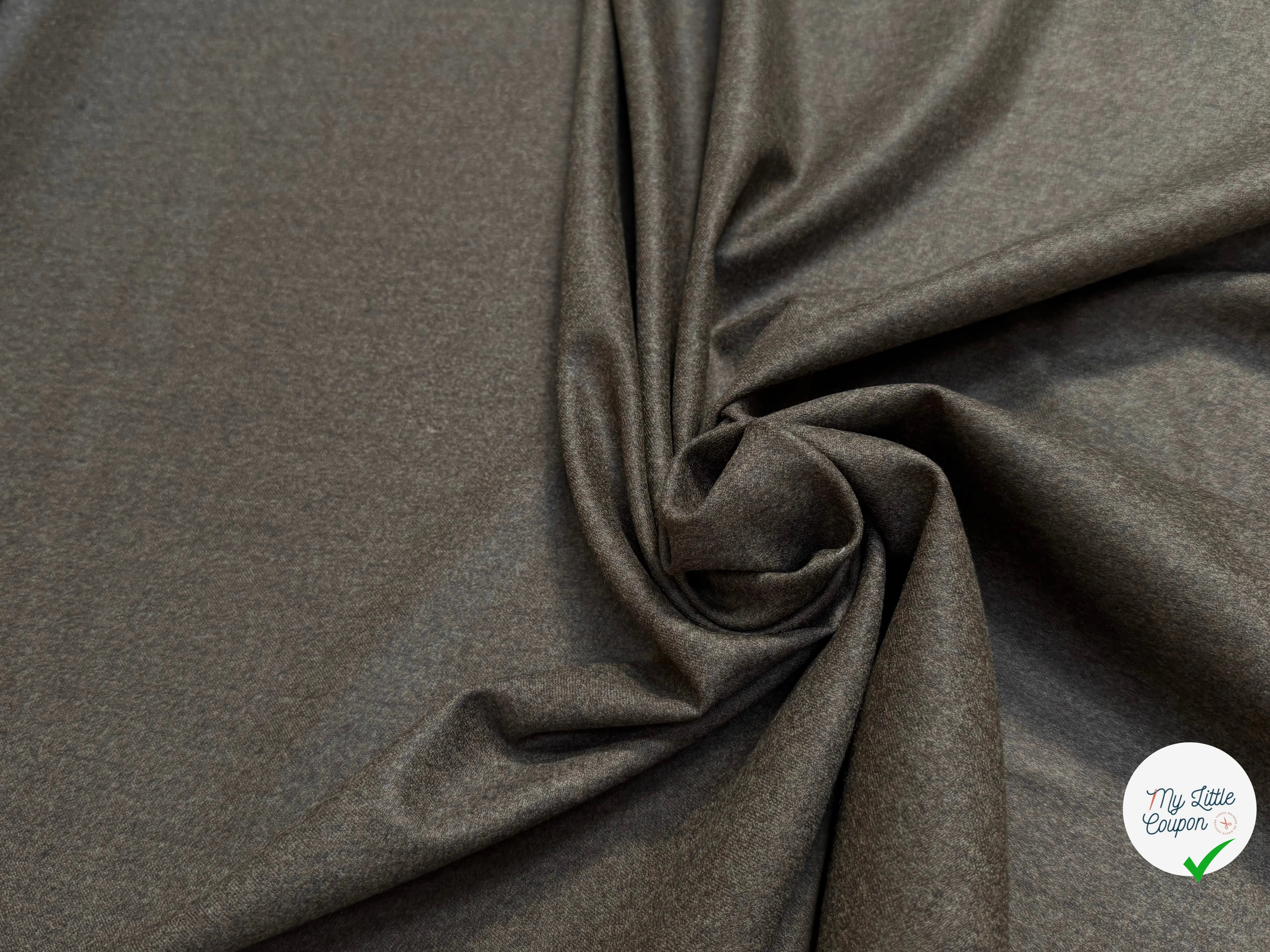 DRAPERIE DE LAINE CHINÉE MARRON KAKI TRÈS ÉLÉGANT LÉGÈREMENT STRETCH - My Little Coupon