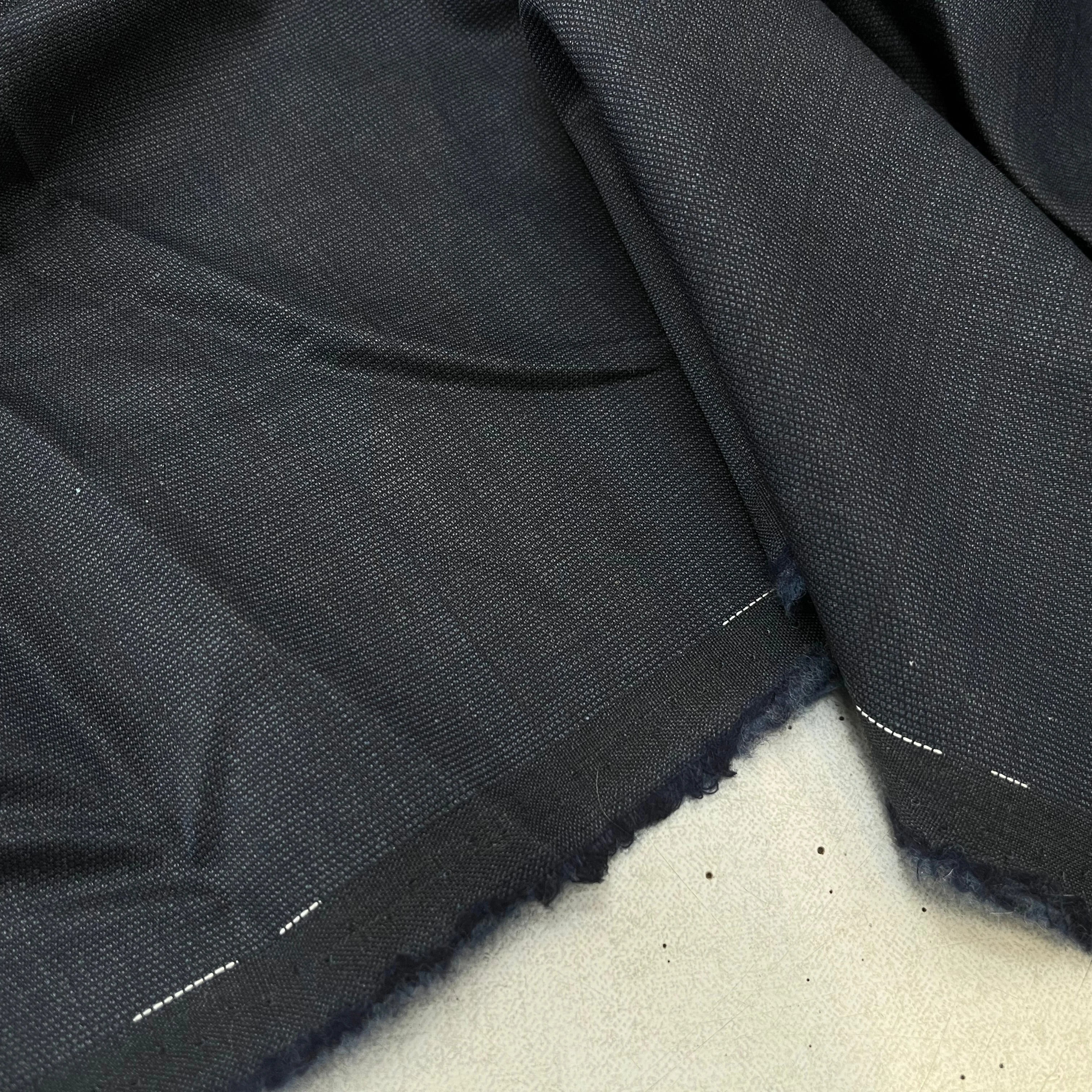 DRAPERIE DE LAINE DEPERLANTE BLEU NUIT D'ÉTÉ 100% LAINE 156CM - My Little Coupon