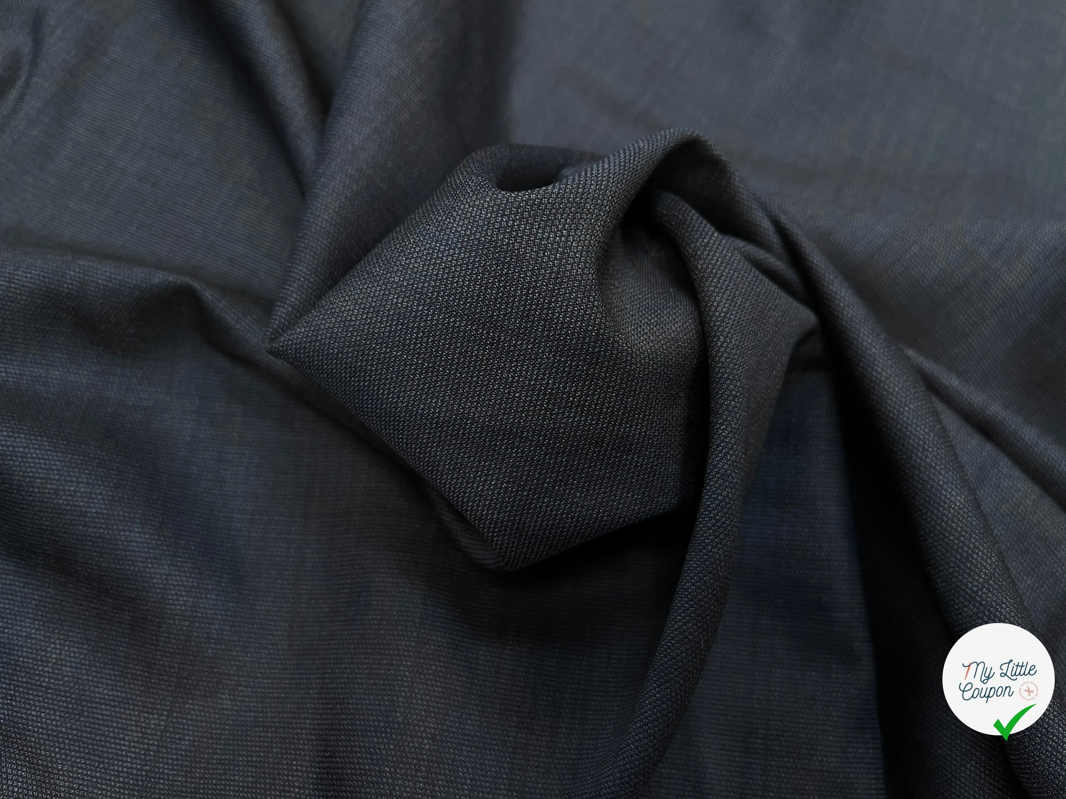 DRAPERIE DE LAINE DEPERLANTE BLEU NUIT D'ÉTÉ 100% LAINE 156CM - My Little Coupon