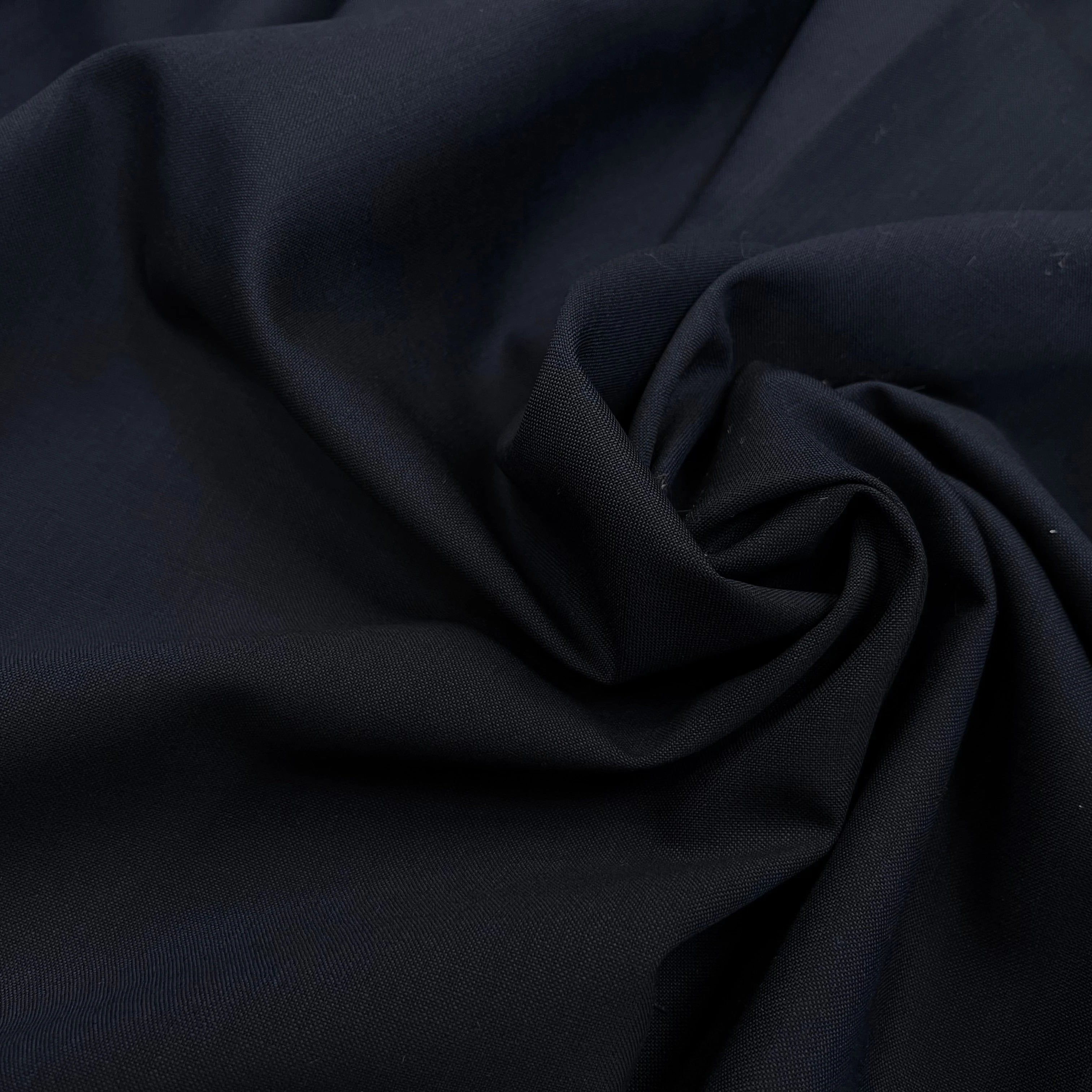 DRAPERIE DE LAINE EFFET PIQUÉE DEPERLANTE BLEU MARINE FONCÉ - My Little Coupon