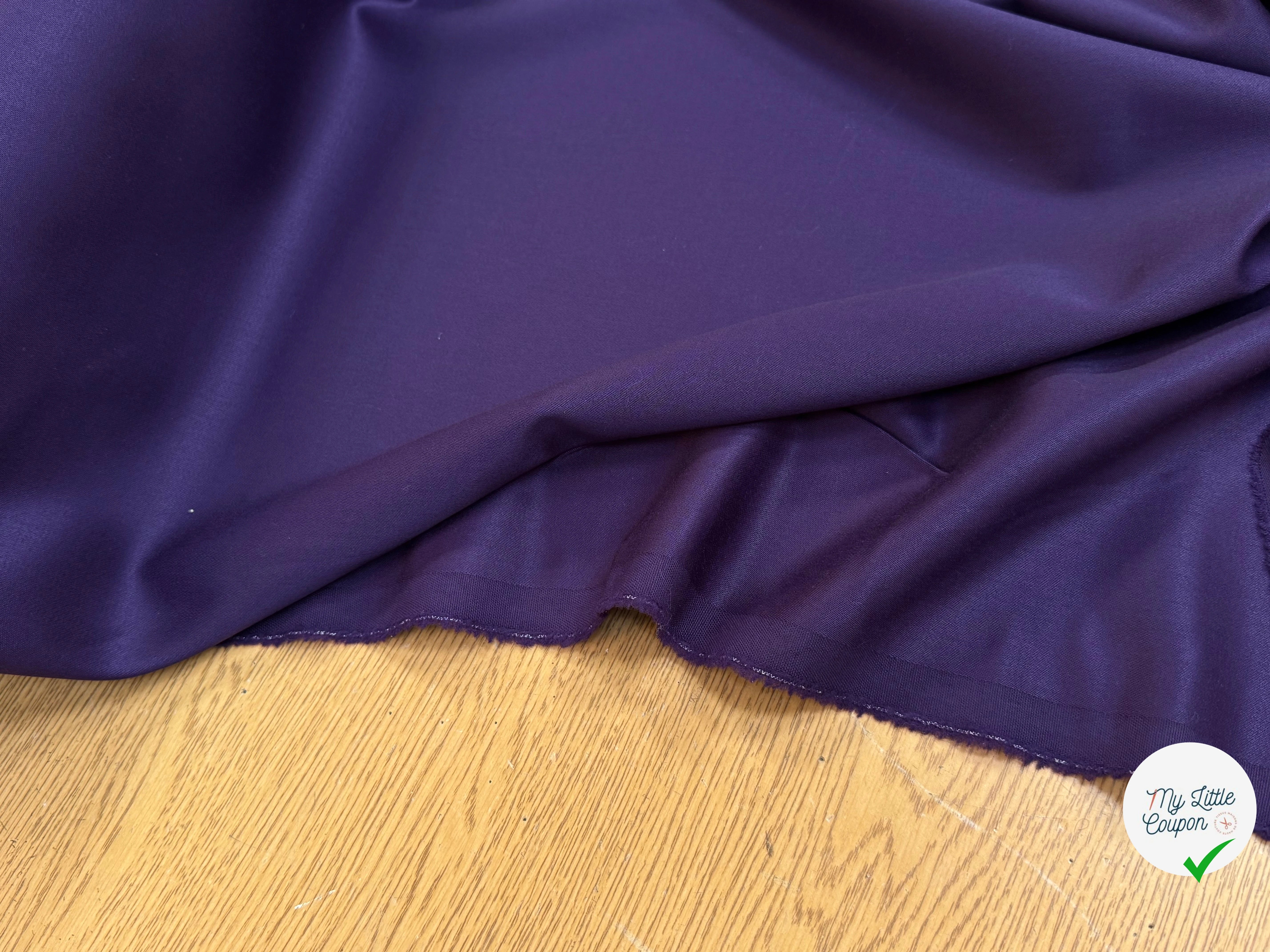 DRAPERIE DE LAINE ENVERS SATINÉ SUBLIME STRETCH VIOLET DOUX TOUCHER - My Little Coupon