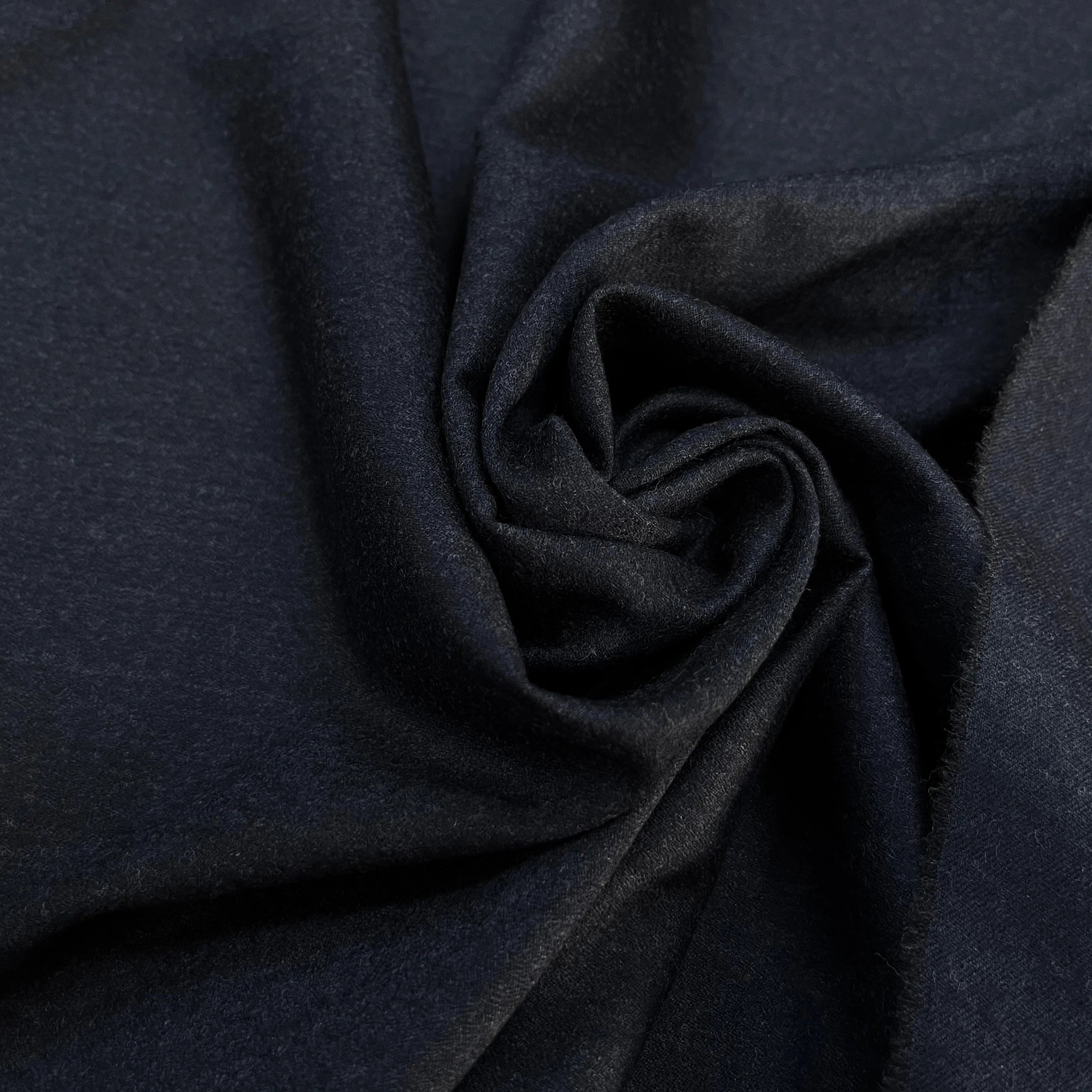 DRAPERIE DE LAINE FLANELLE BLEU NUIT CHINÉ DEPERLANTE - My Little Coupon