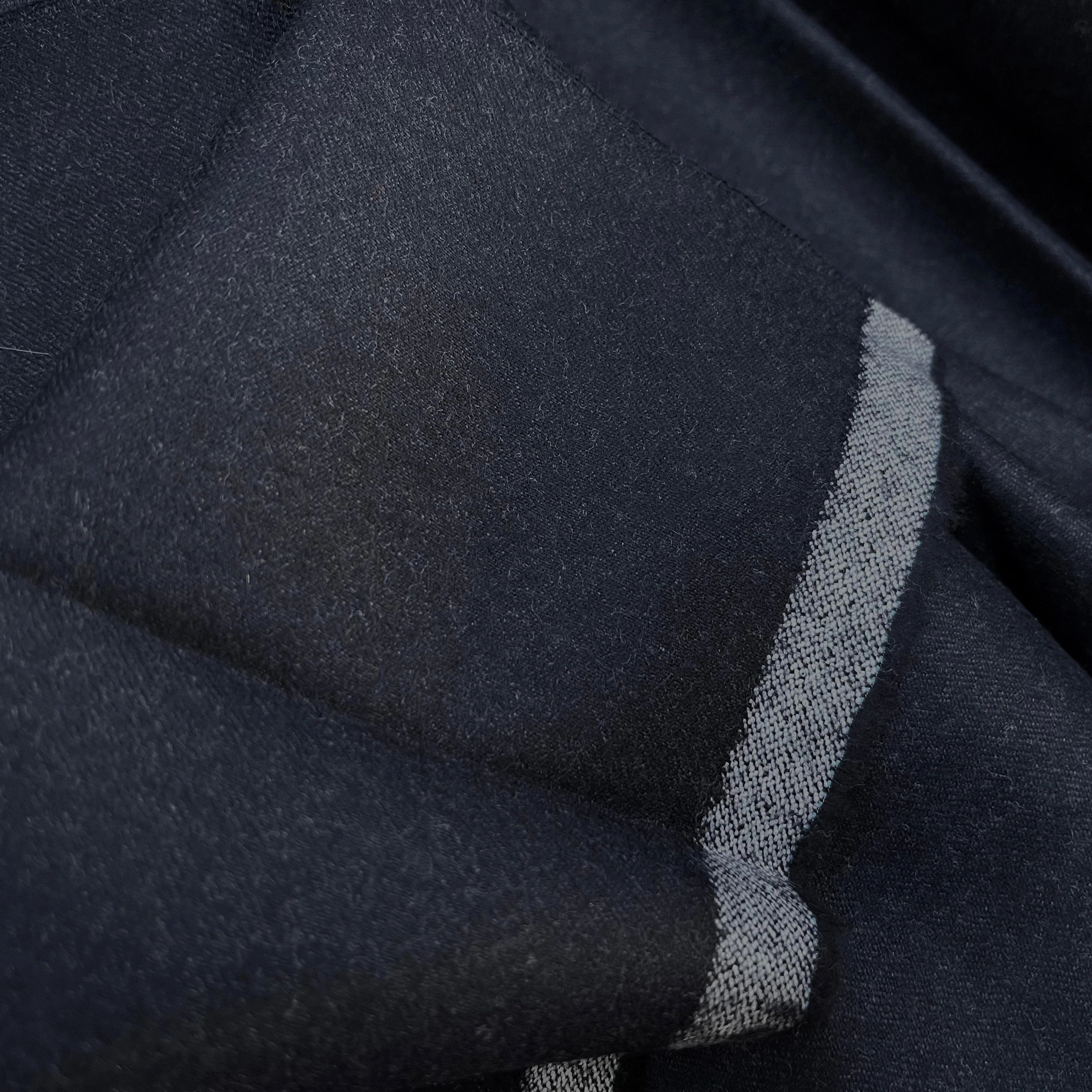 DRAPERIE DE LAINE FLANELLE BLEU NUIT FONCÉ CHINÉ DEPERLANTE - My Little Coupon