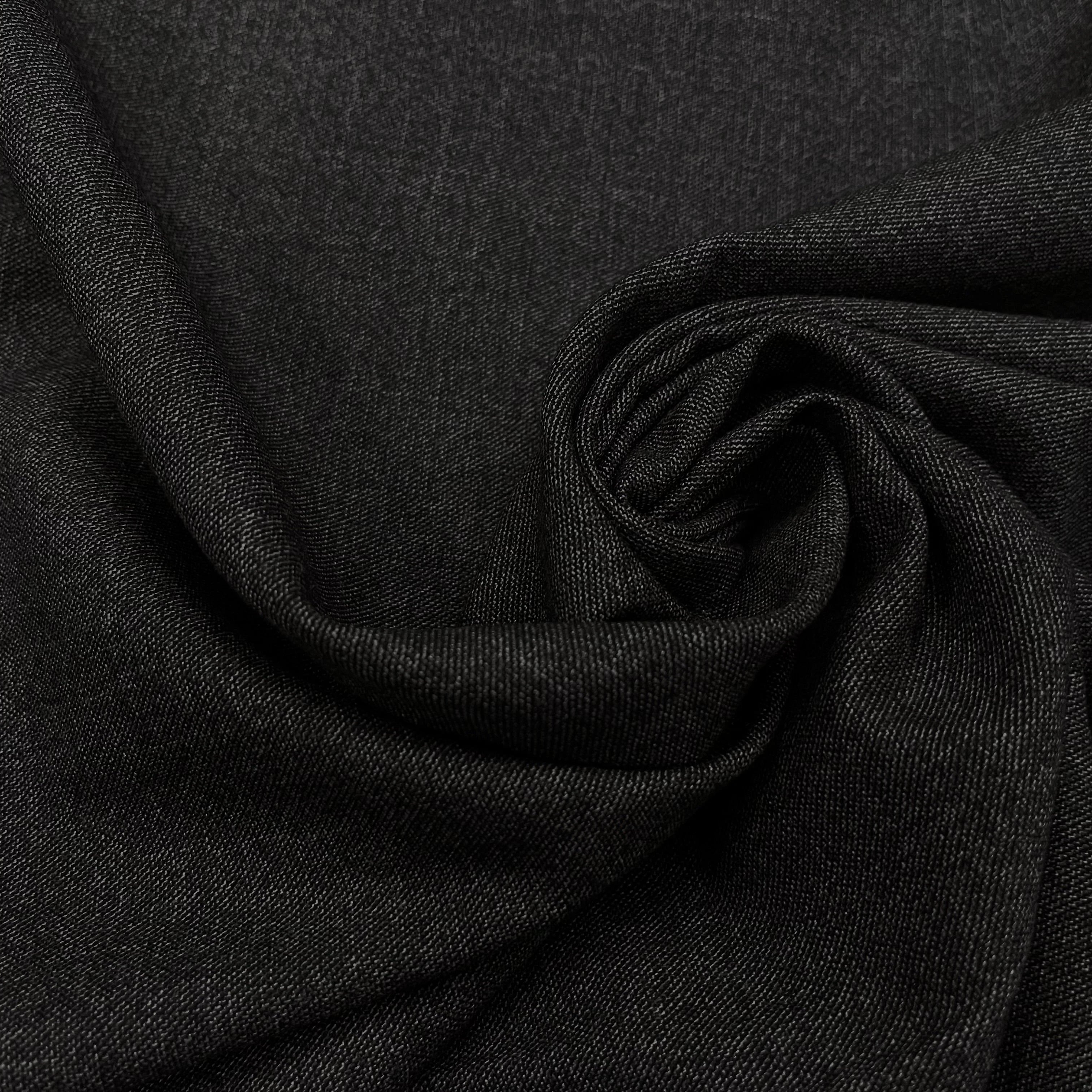 DRAPERIE DE LAINE FLANELLE GRIS CHINÉ DEPERLANTE FIL ROUGE SUR UNE LISIÈRE - My Little Coupon