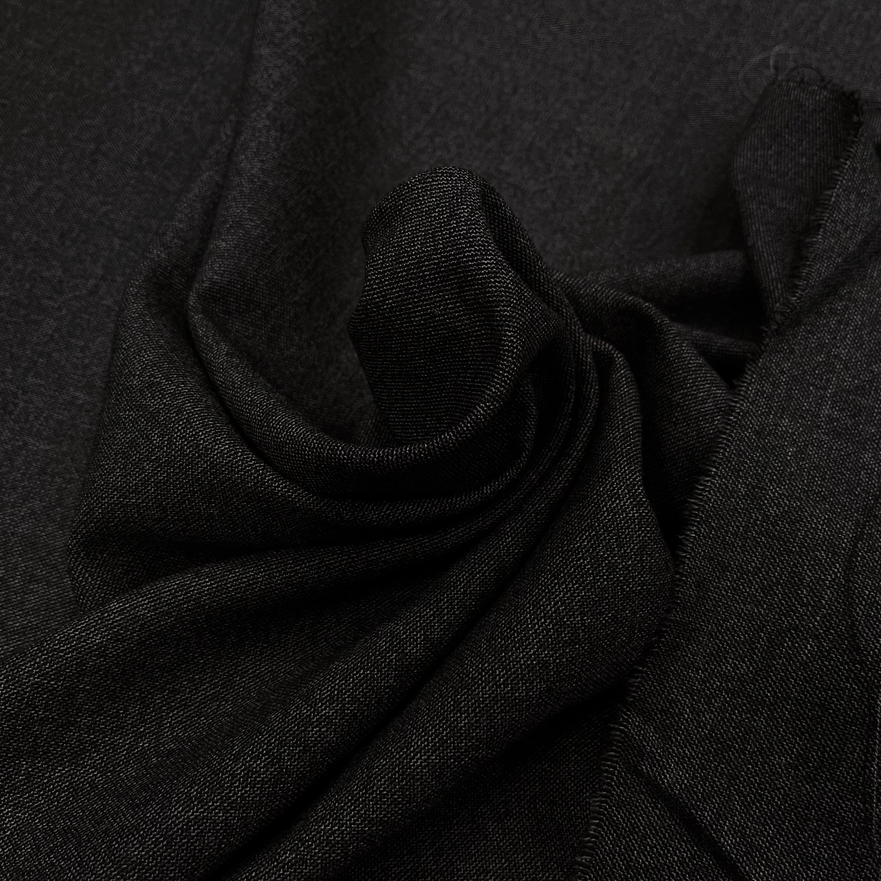 DRAPERIE DE LAINE FLANELLE GRIS CHINÉ DEPERLANTE FIL ROUGE SUR UNE LISIÈRE - My Little Coupon