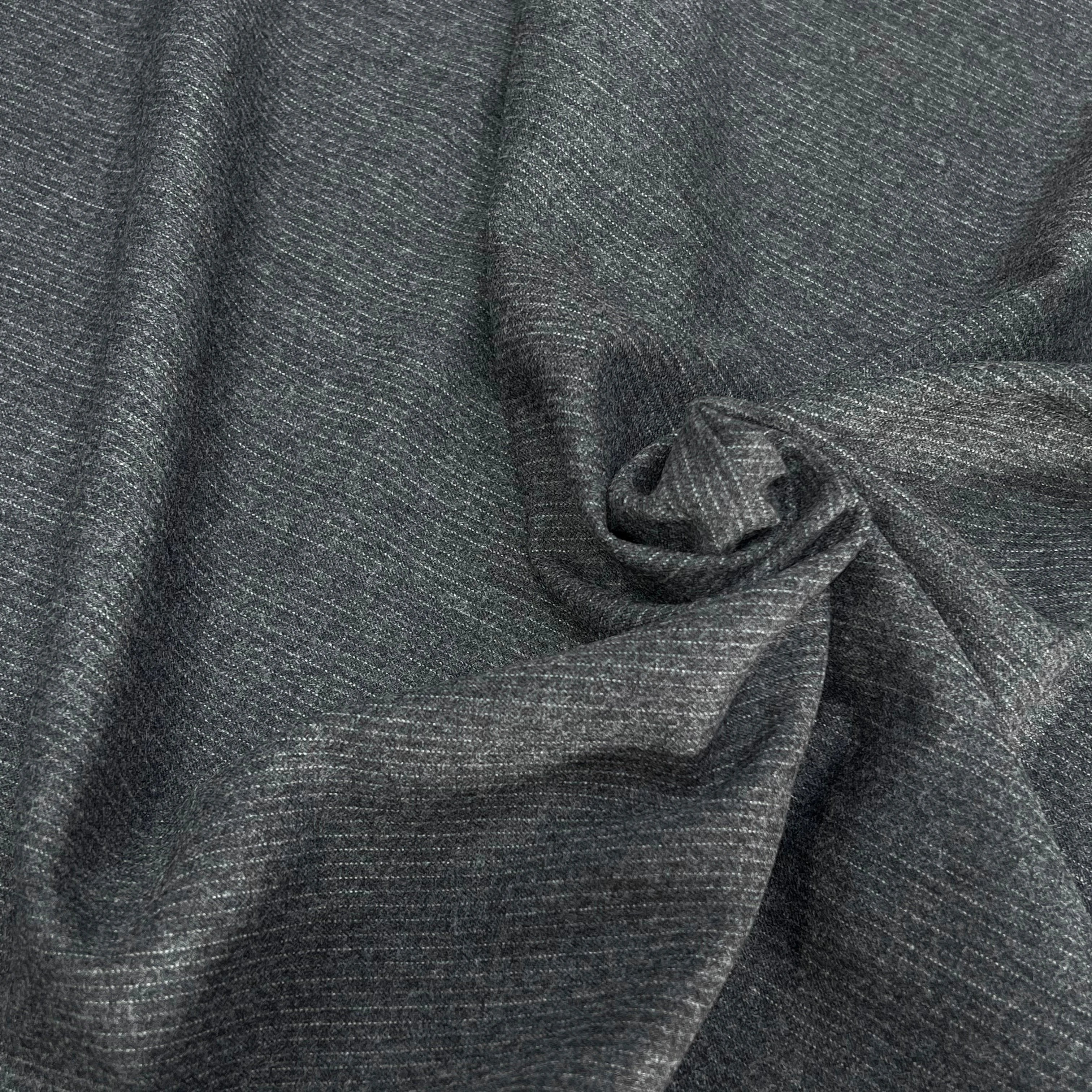 DRAPERIE DE LAINE FLANELLE GRIS FINE RAYURES BLANCHE - My Little Coupon