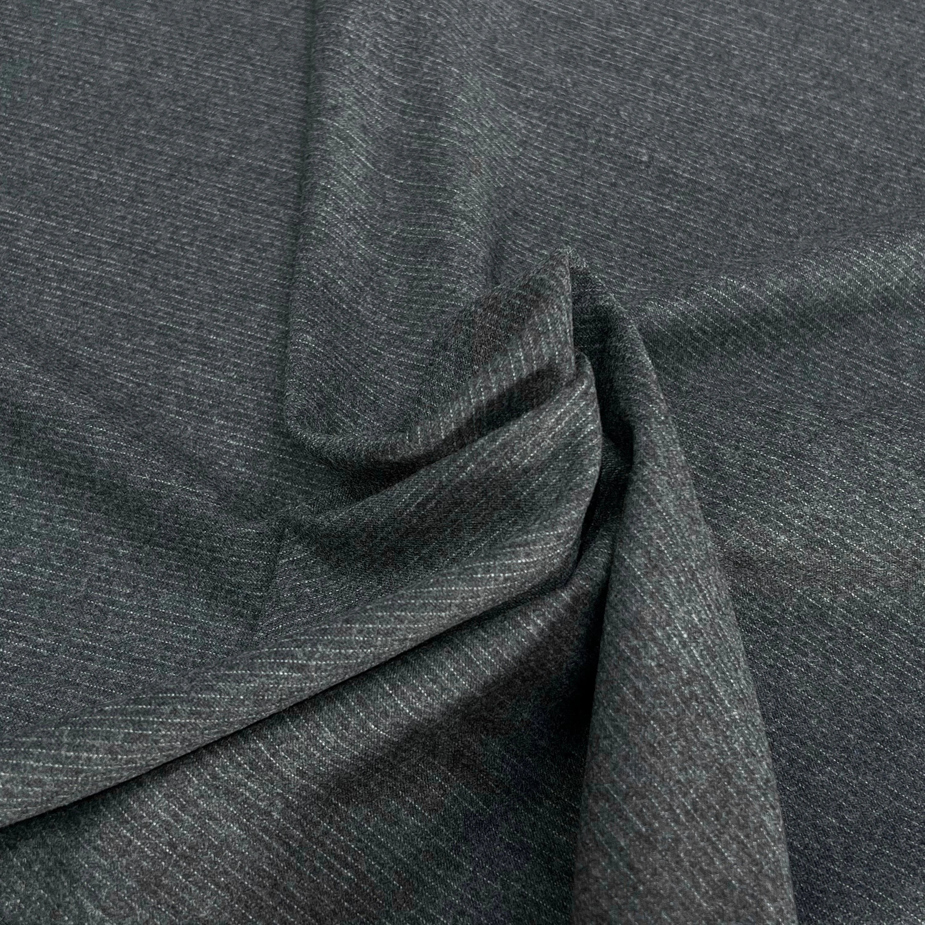 DRAPERIE DE LAINE FLANELLE GRIS FINE RAYURES BLANCHE - My Little Coupon